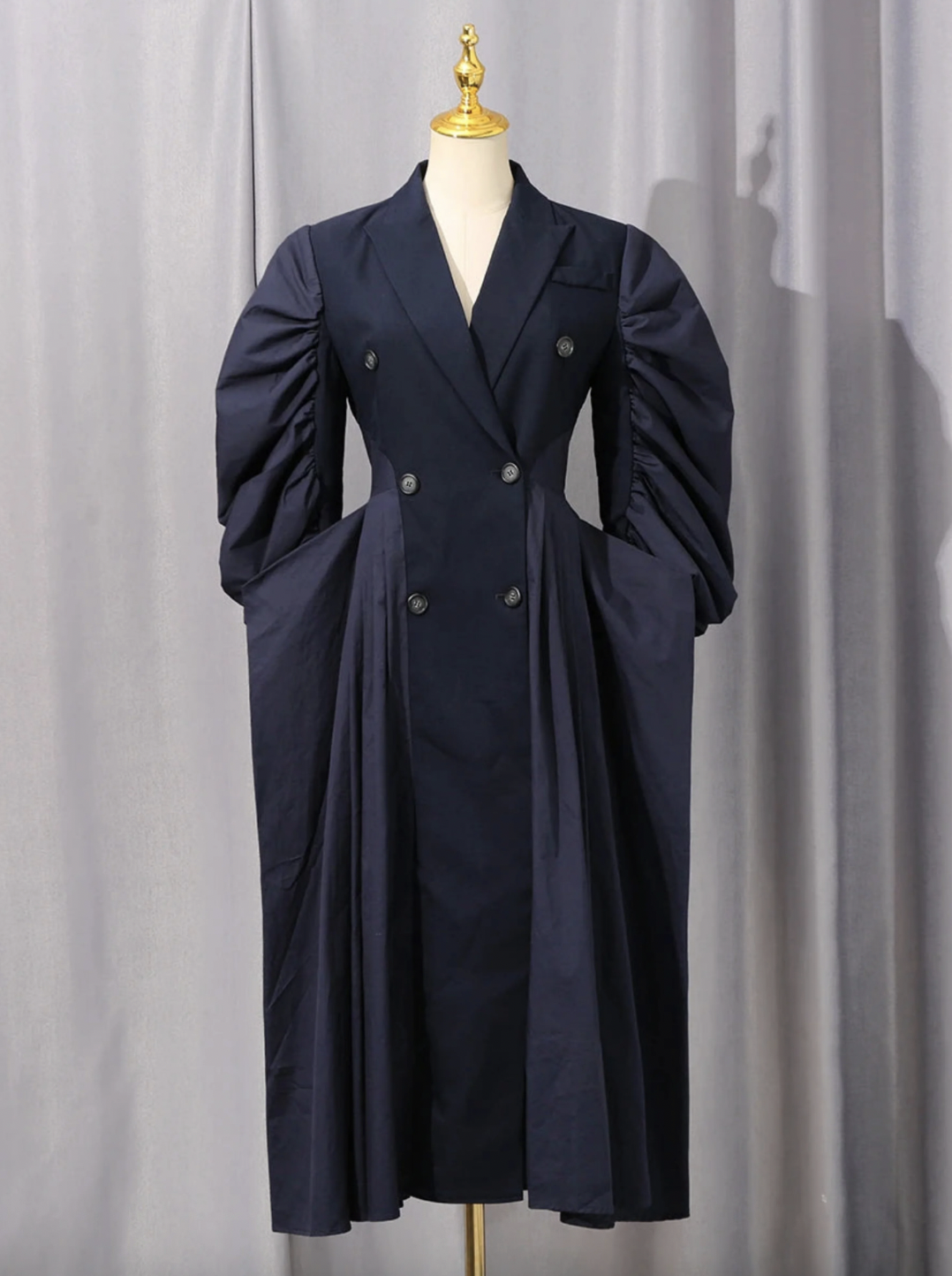 Hey Fancy Style Luxury Balloon-Sleeves Longline Coat