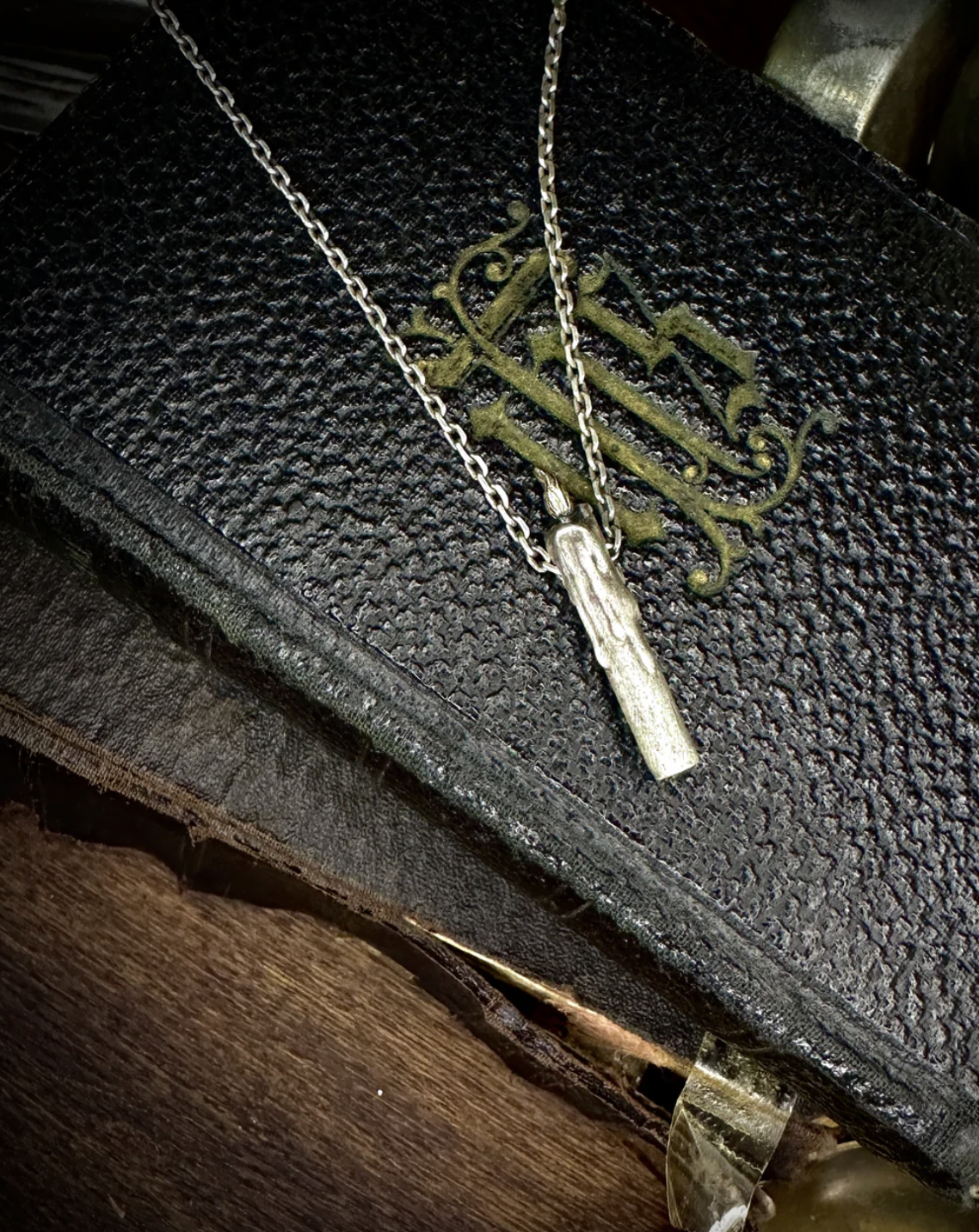 Uneven Candle Pendant Necklace