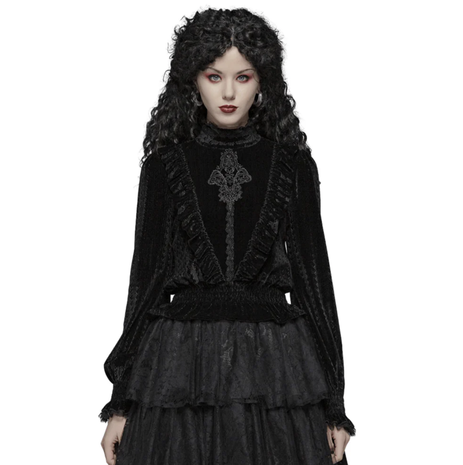 Hard'n'Heavy Victorian Romance Meets Modern Edge: The Velvet Ruffle Blouse