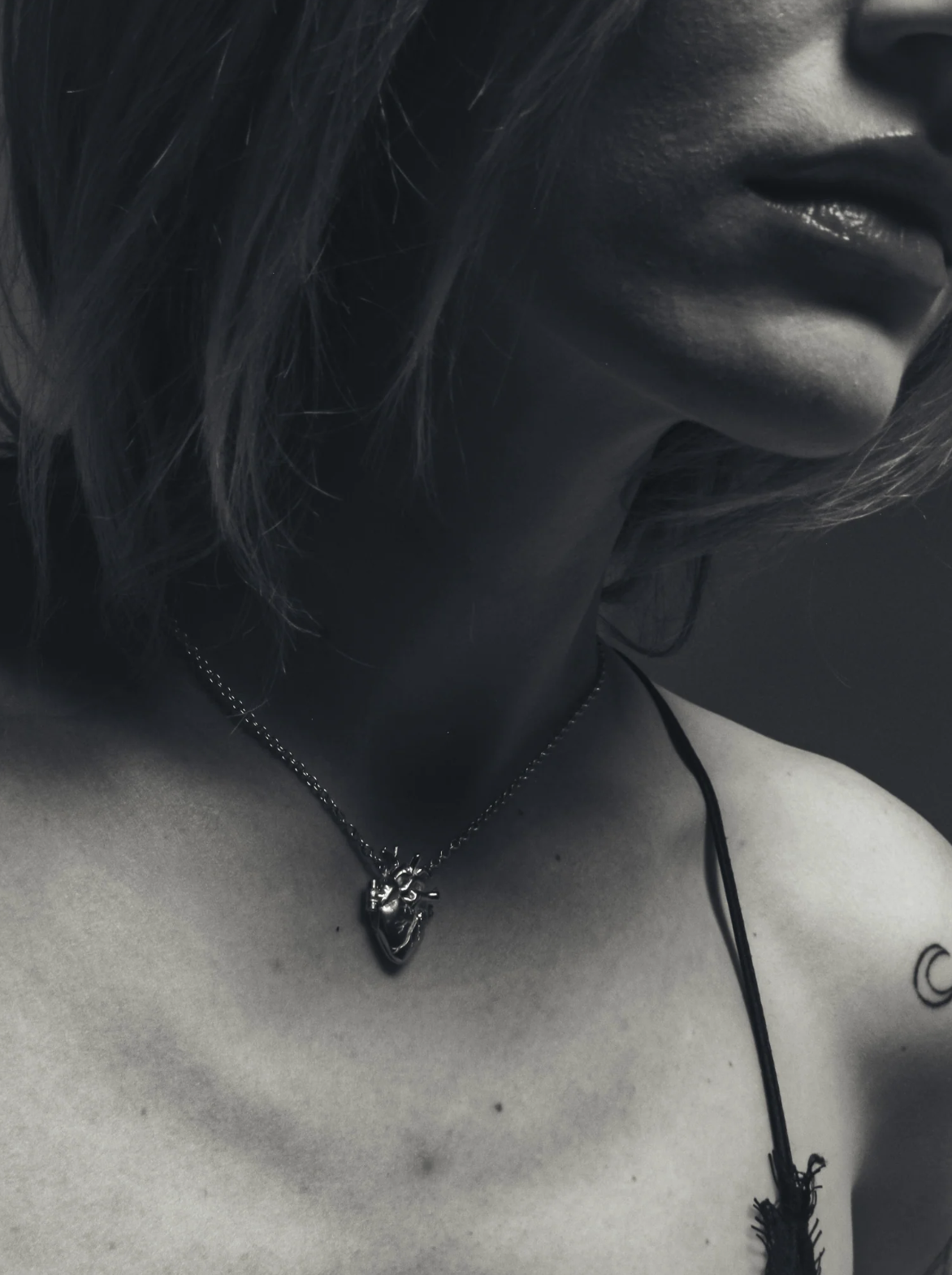 Lox and Chain Anatomical Heart Locket