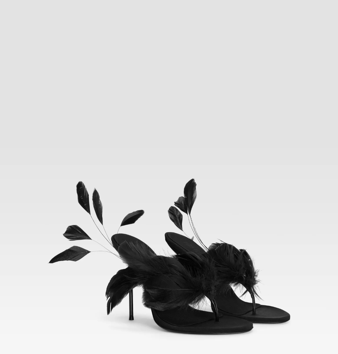 Paris Texas LIDIA Feather Thong Mules