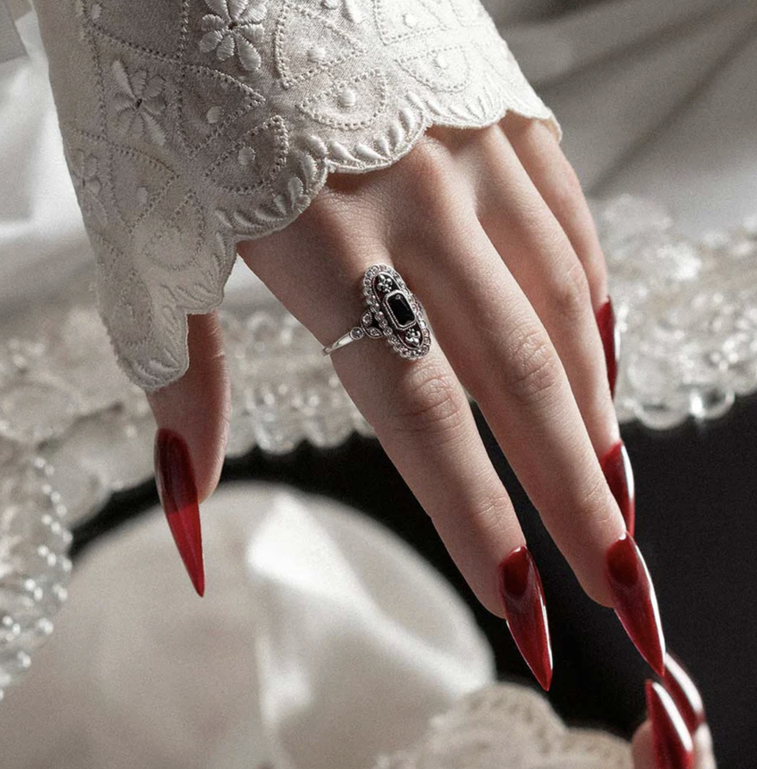 Regal Rose VANYA Vampesque Black Onyx Ring