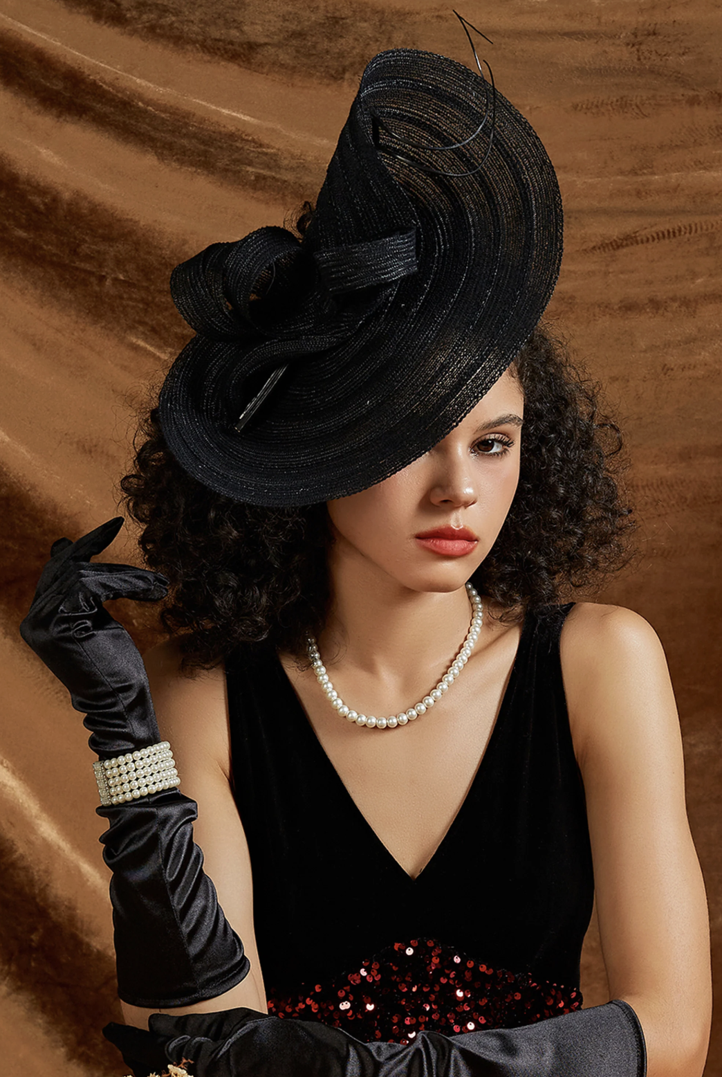 Babeyond Exquisite Wide-Brim Floral Fascinator