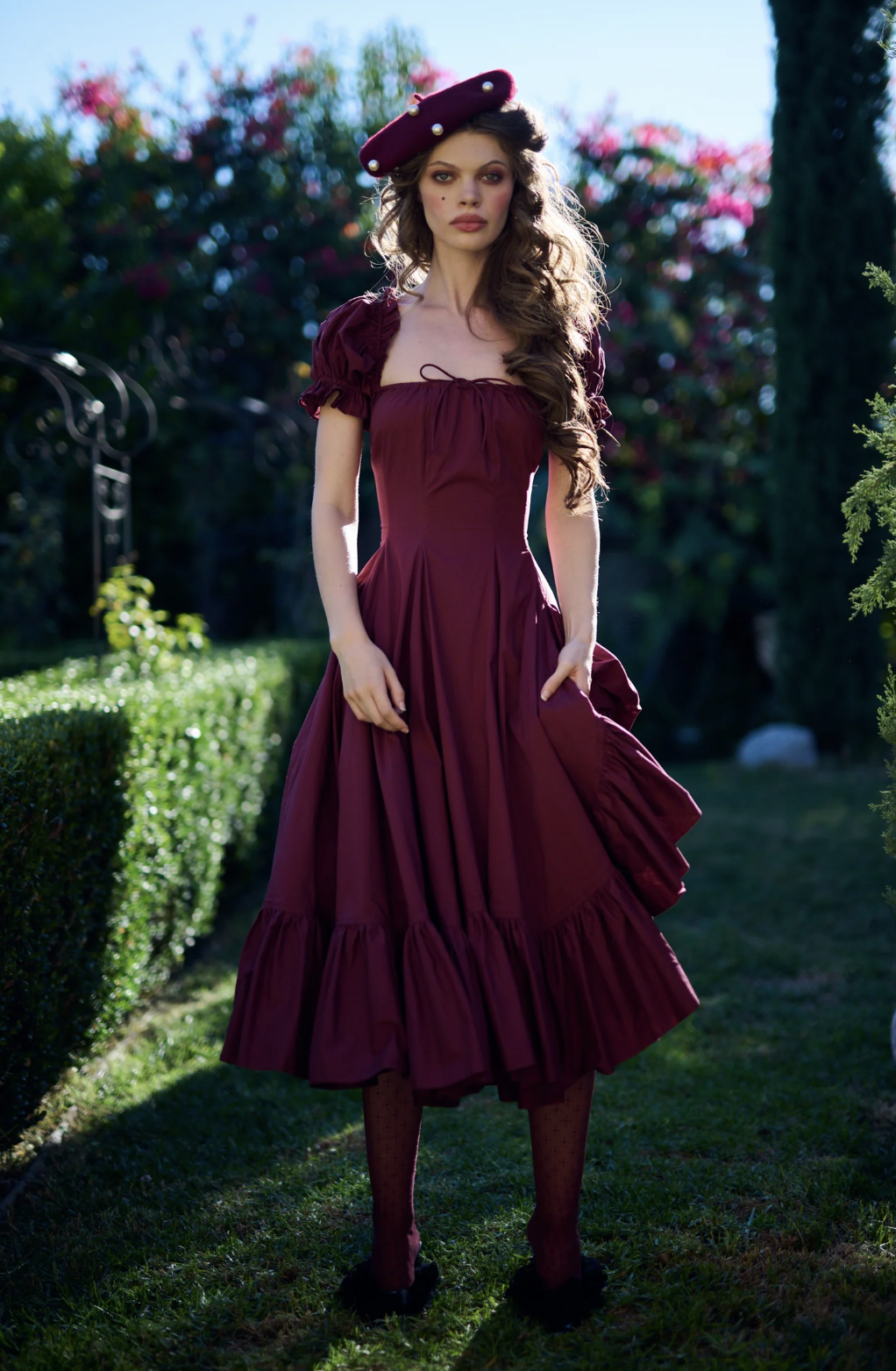 Selkie  The Bordeaux Foxglove Dress