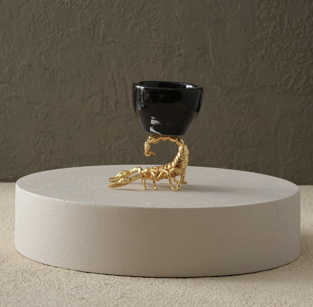 MARLETH (via Wolf &amp; Badger) Scorpion Black Marble Mini Bowl