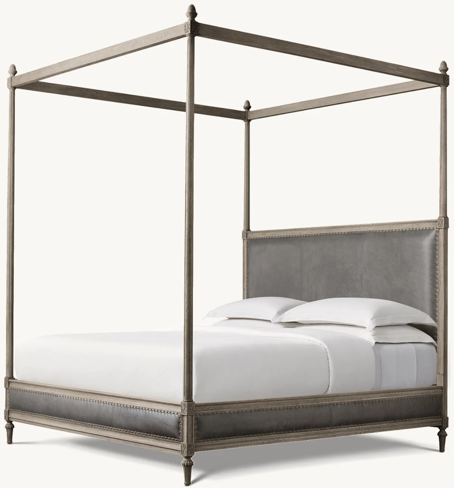 Restoration Hardware Maison Leather Canopy Bed