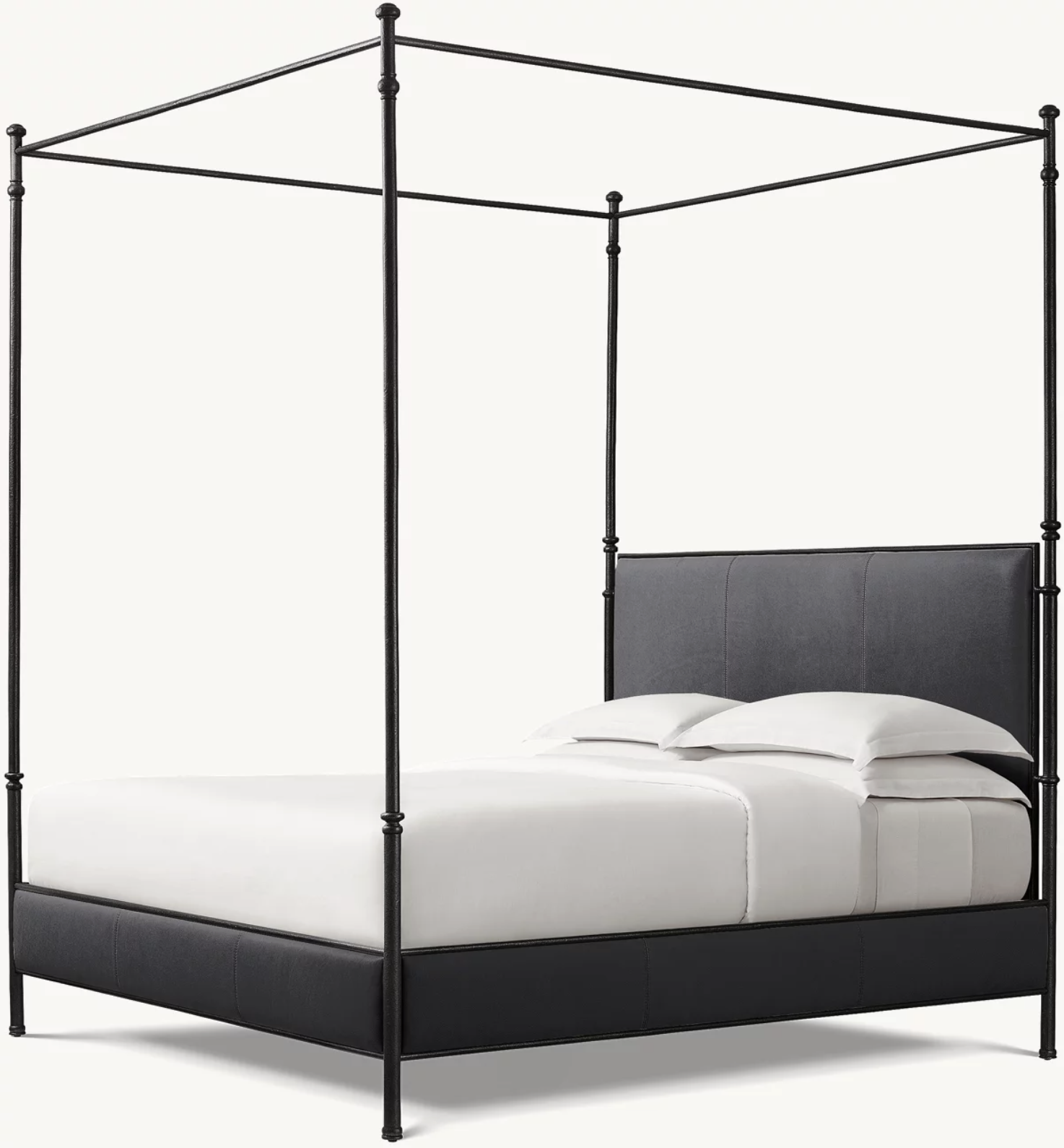 Restoration Hardware Toulouse Leather Canopy Bed