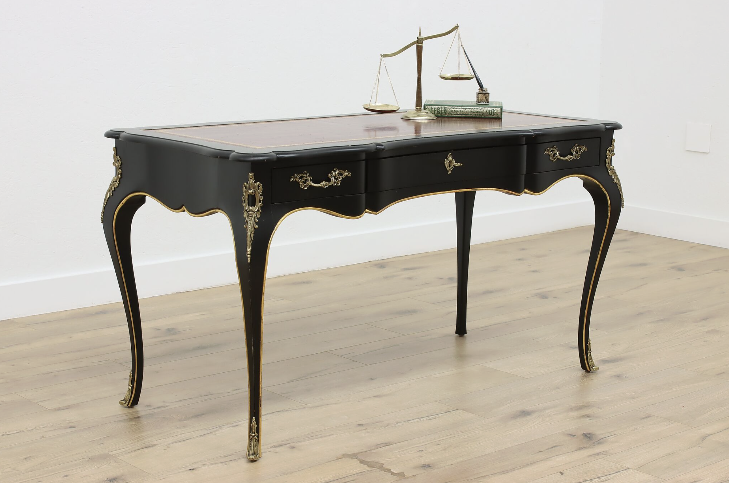 Harp Gallery Antique and Vintage Furniture French Design Vintage Leather Top Writing Desk