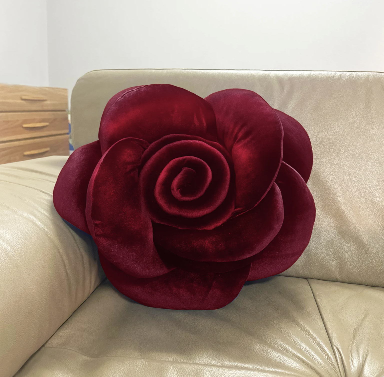 TiaHomeland (via Etsy) Burgundy Rose Velvet Pillow