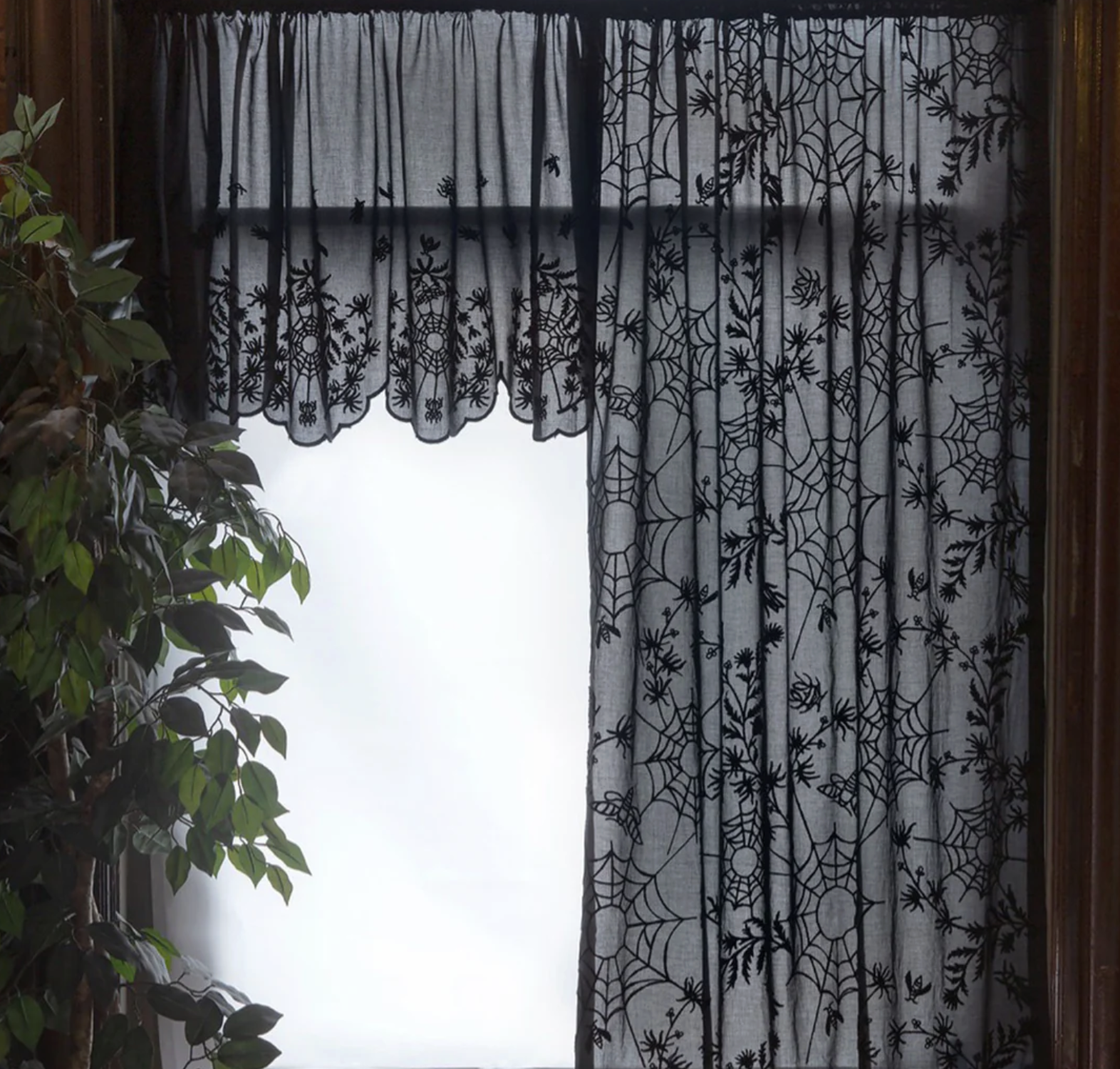Sinin Linen Spider Web Lace Curtain