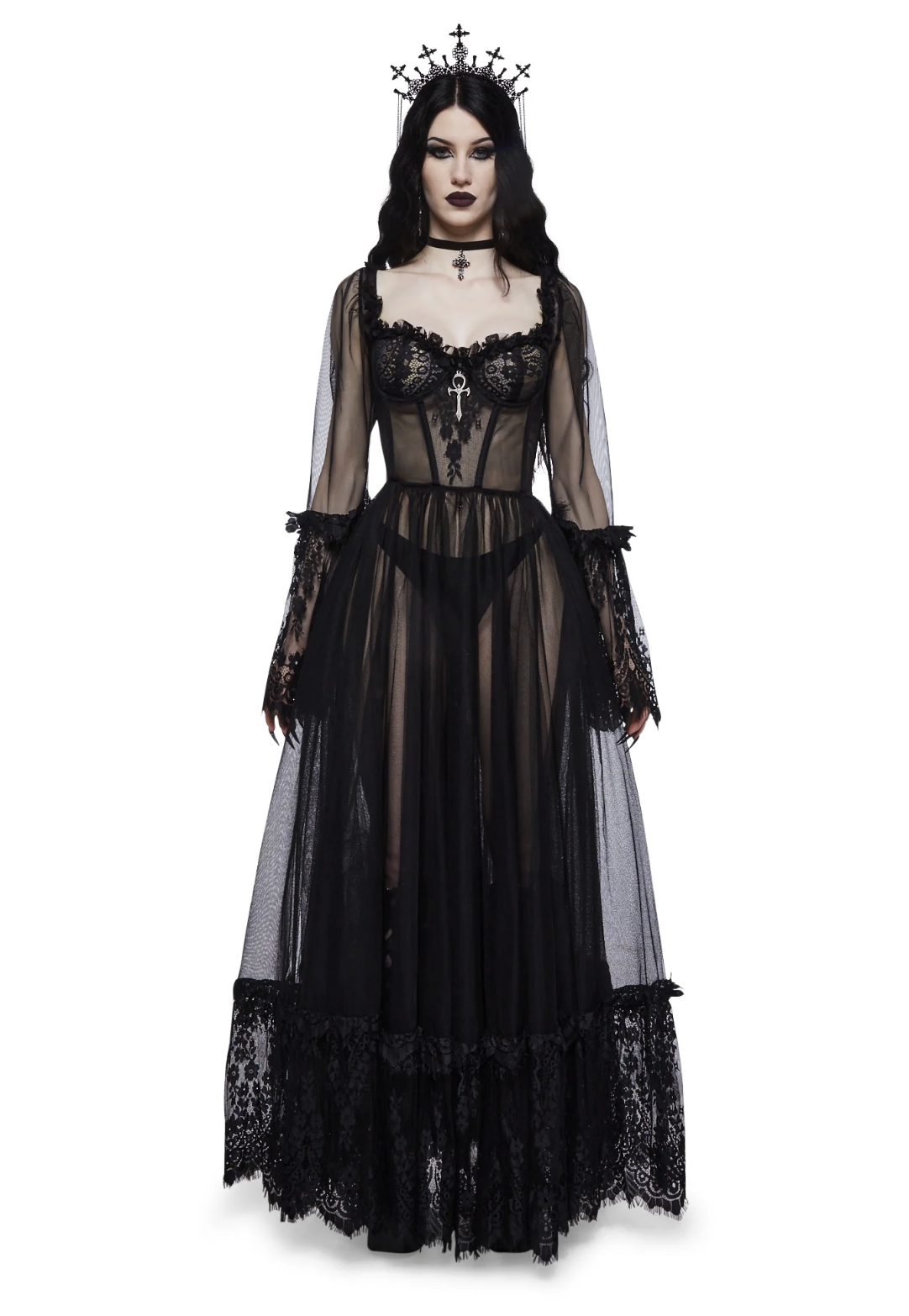 Dolls Kill Dance With Death Maxi Dress 