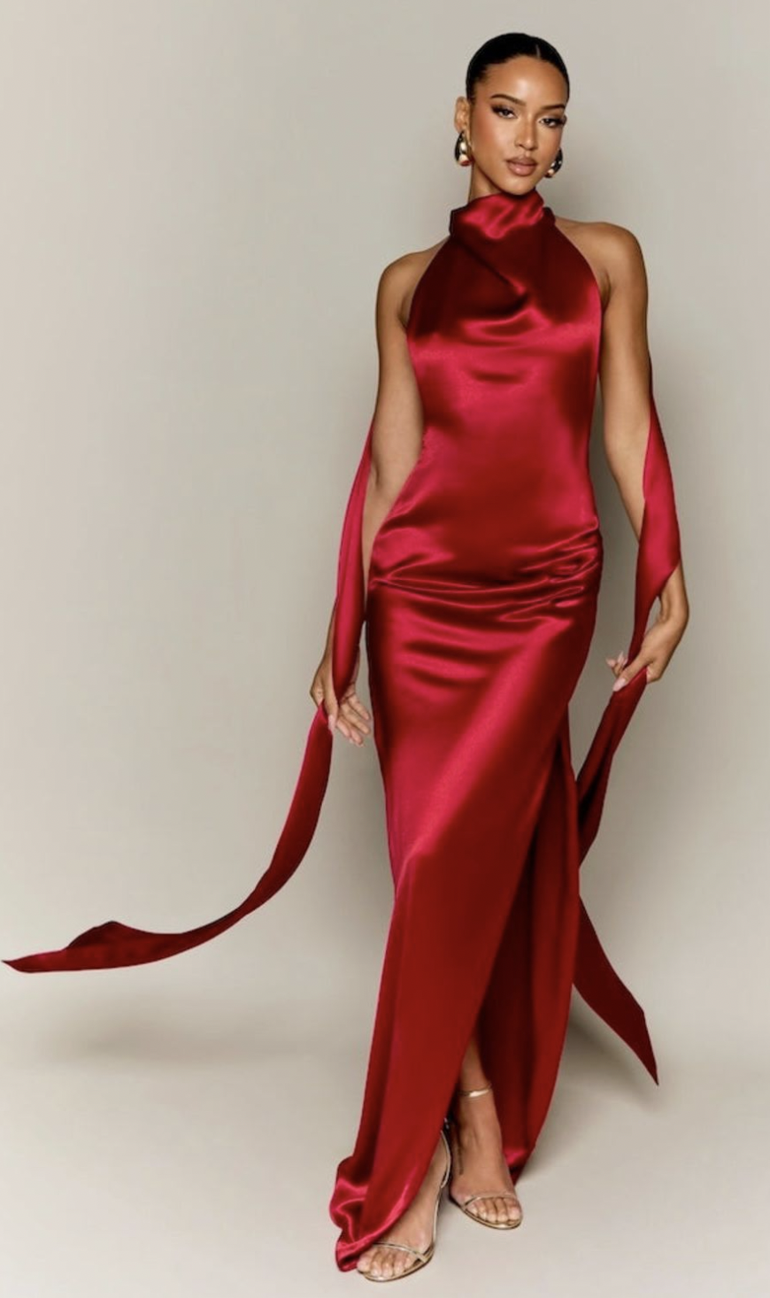 Moda Glam (via Wolf &amp; Badger) Muse Cowl Neck Open Back Gown