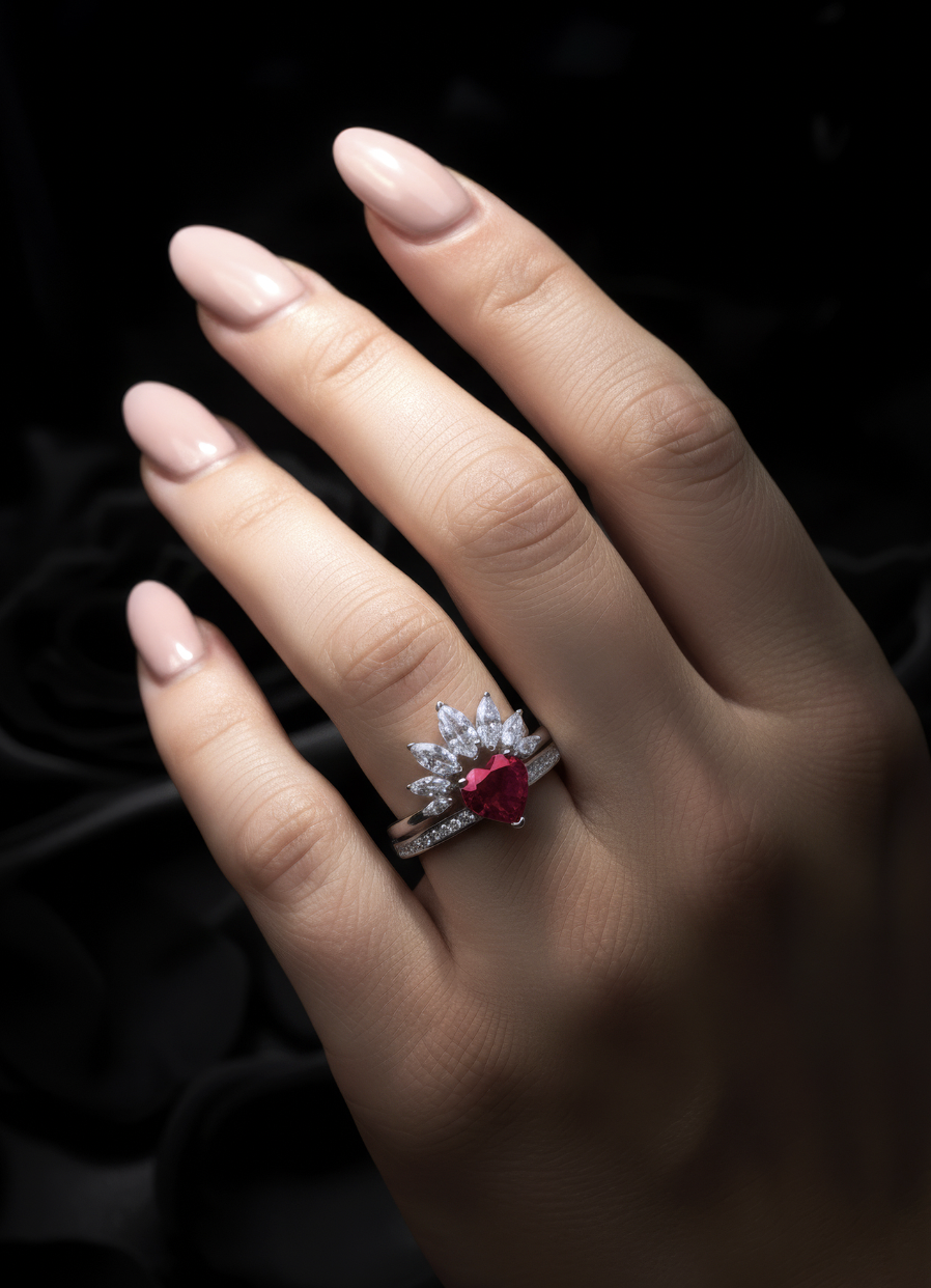 Sapphire Studios Queen of Hearts Ring