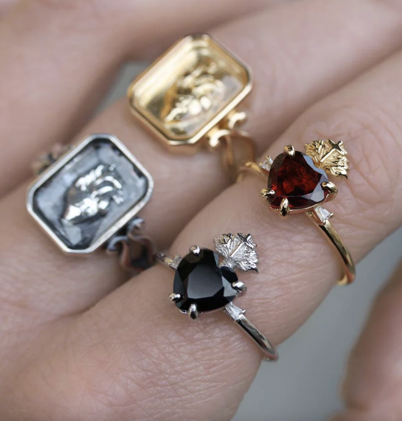 Regal Rose The Sacred Heart Garnet Ring