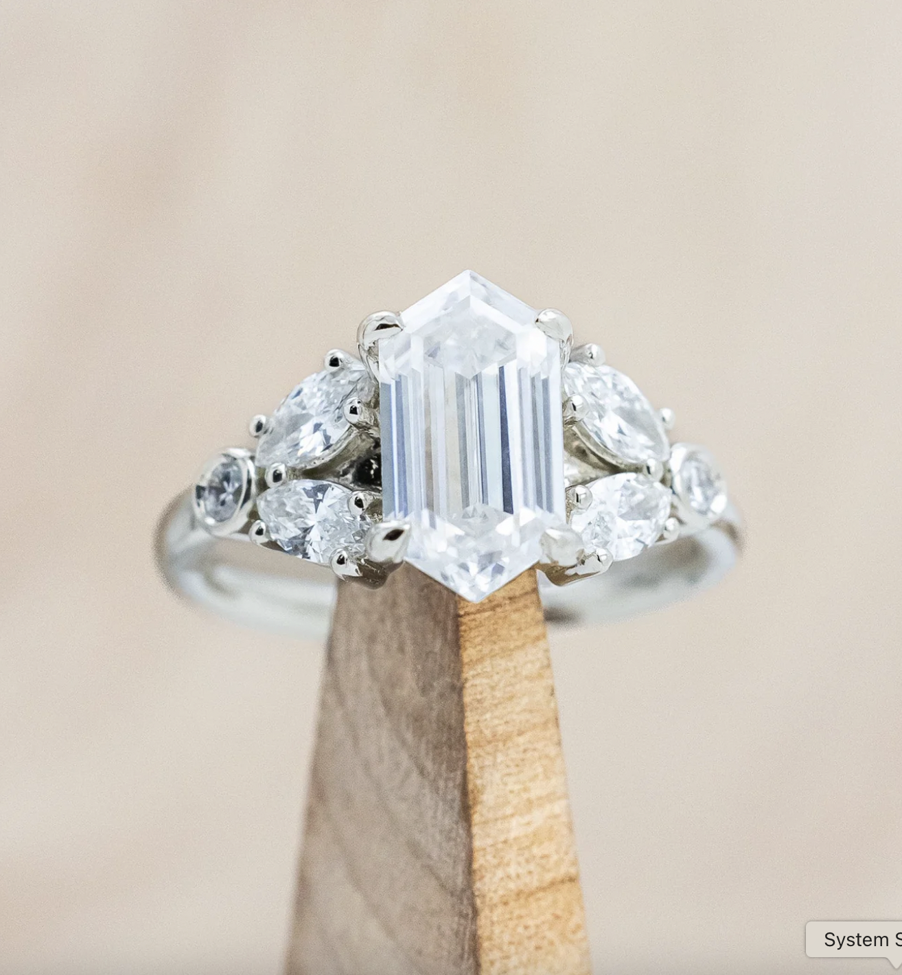 Staghead Designs "Zoe" Elongated Hexagon Cut Moissanite