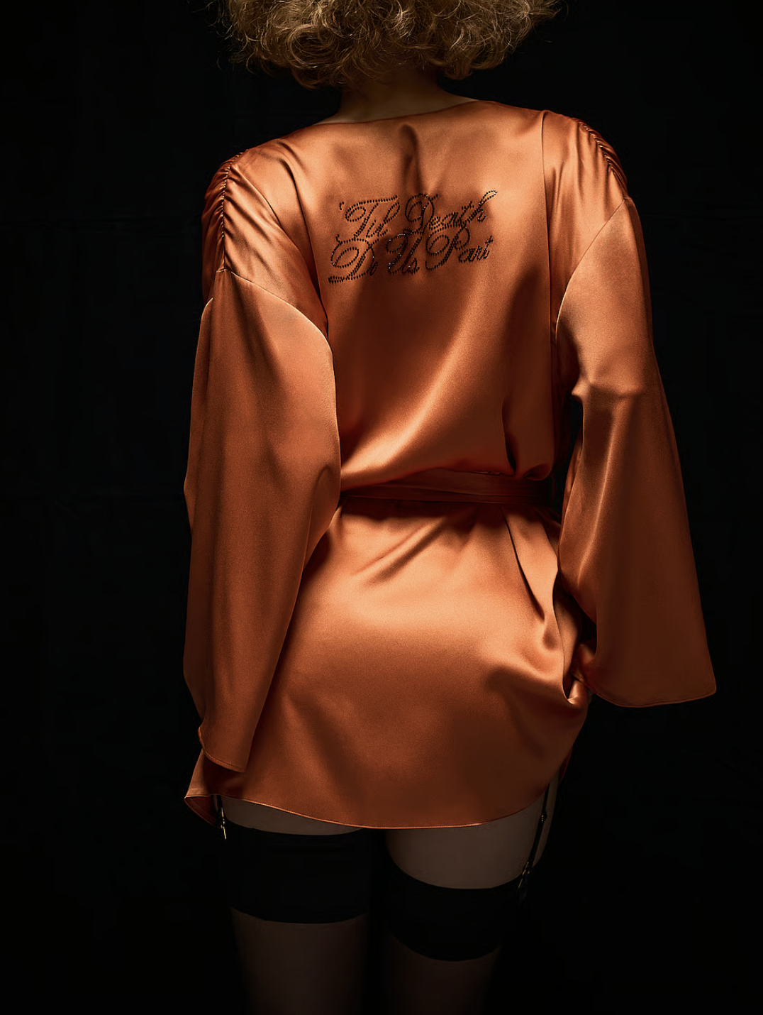 Victoria Secret "'Til Death Do Us Part" Satin Short Robe