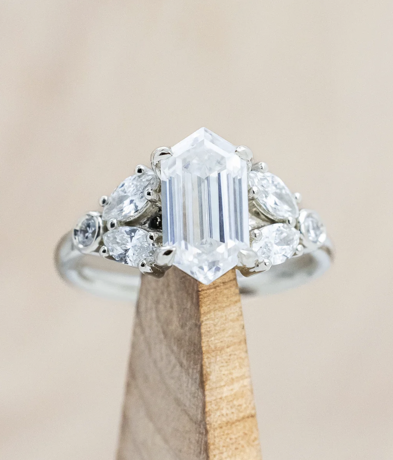 Staghead Designs "Zoe" Elongated Hexagon Cut Moissanite