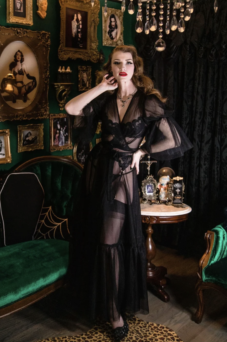 Elle Rebel Miss Miranda X Hollywoodland Timeless Temptress Tulle Robe Dress