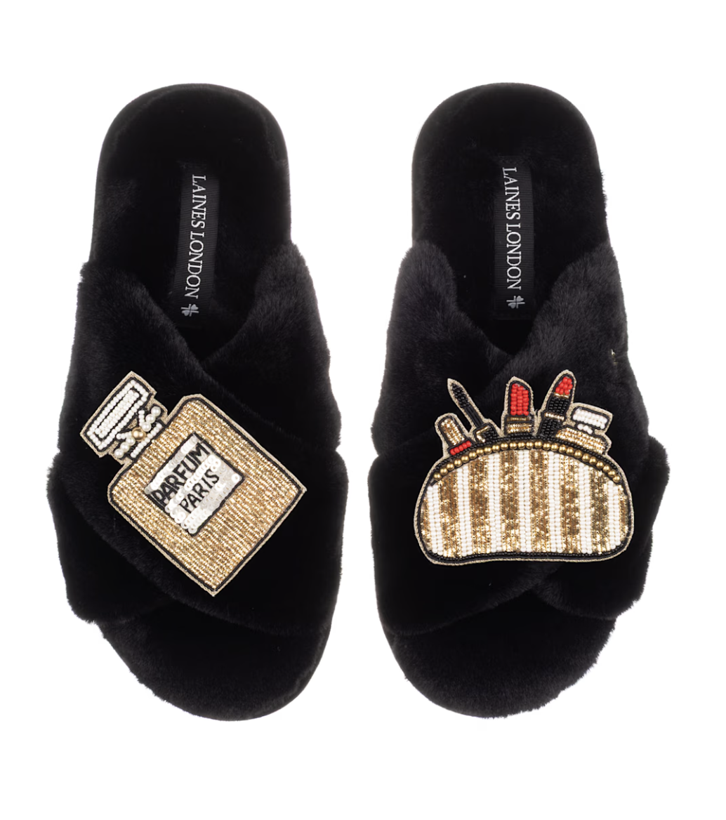 Laines London (via Wolf &amp; Badger) Classic Laines Slippers With Beauty Bag &amp; Perfume Brooches