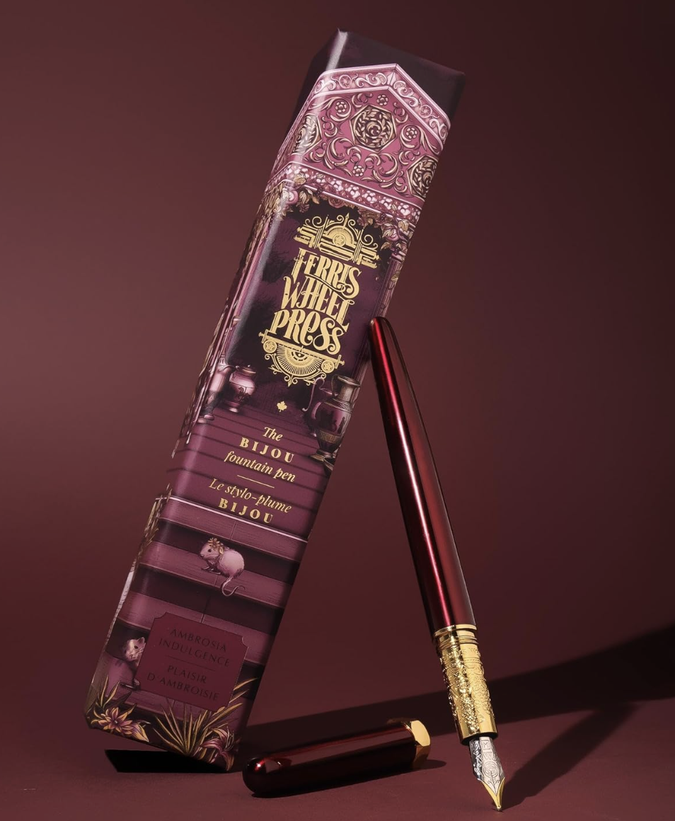 Ferris Wheel Press (via Amazon), Bijou Fountain Pen, Ambrosia Indulgence, Double Gold Plated, Sapphire Lacquer Finish