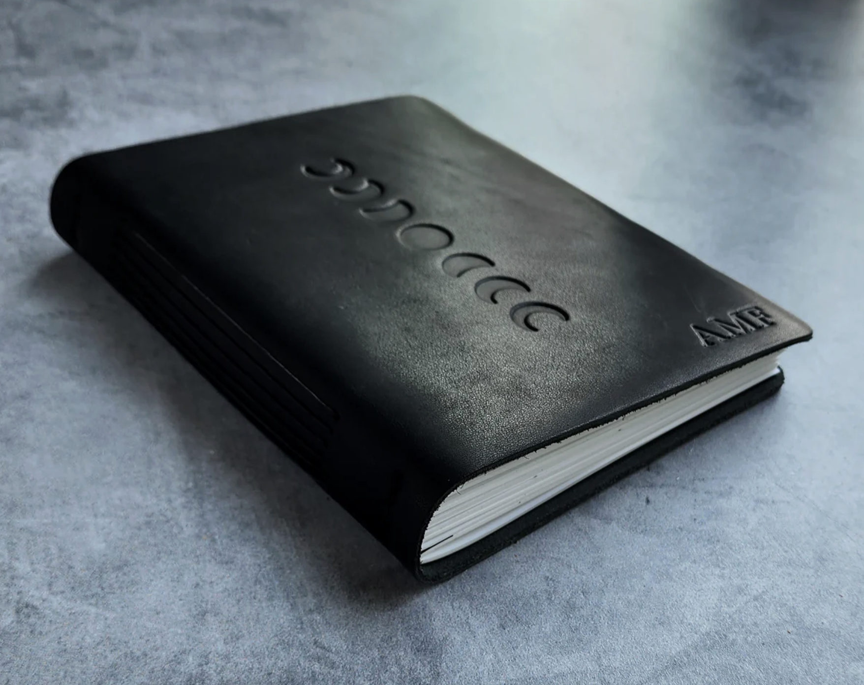 Forest Nine Personalized Leather Journal with Phases of the Moon