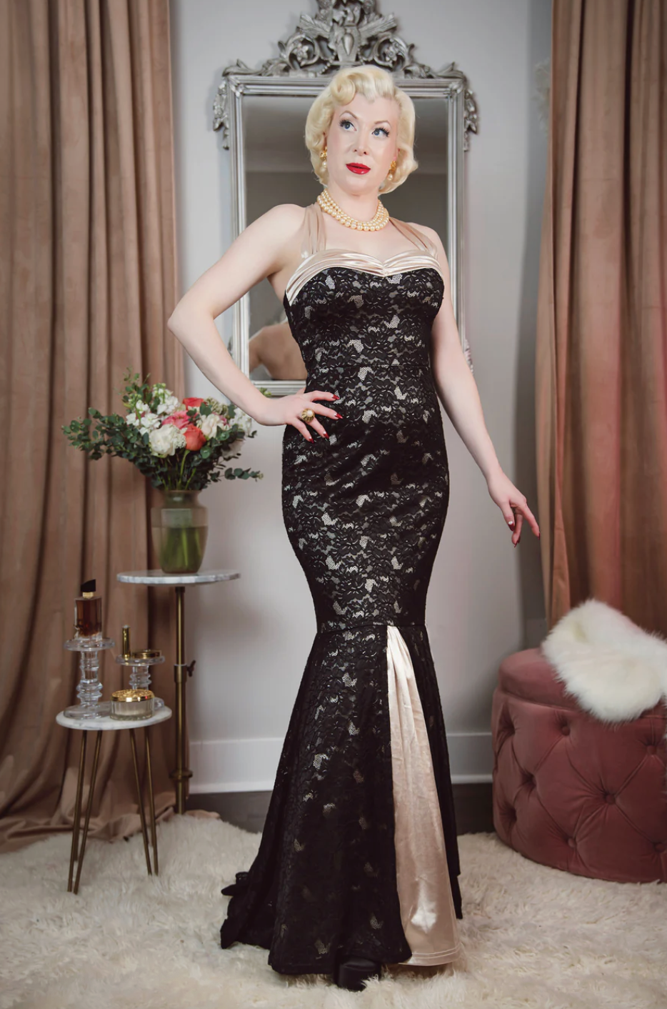 Elle Rebel Leading Lady in Lace Gown