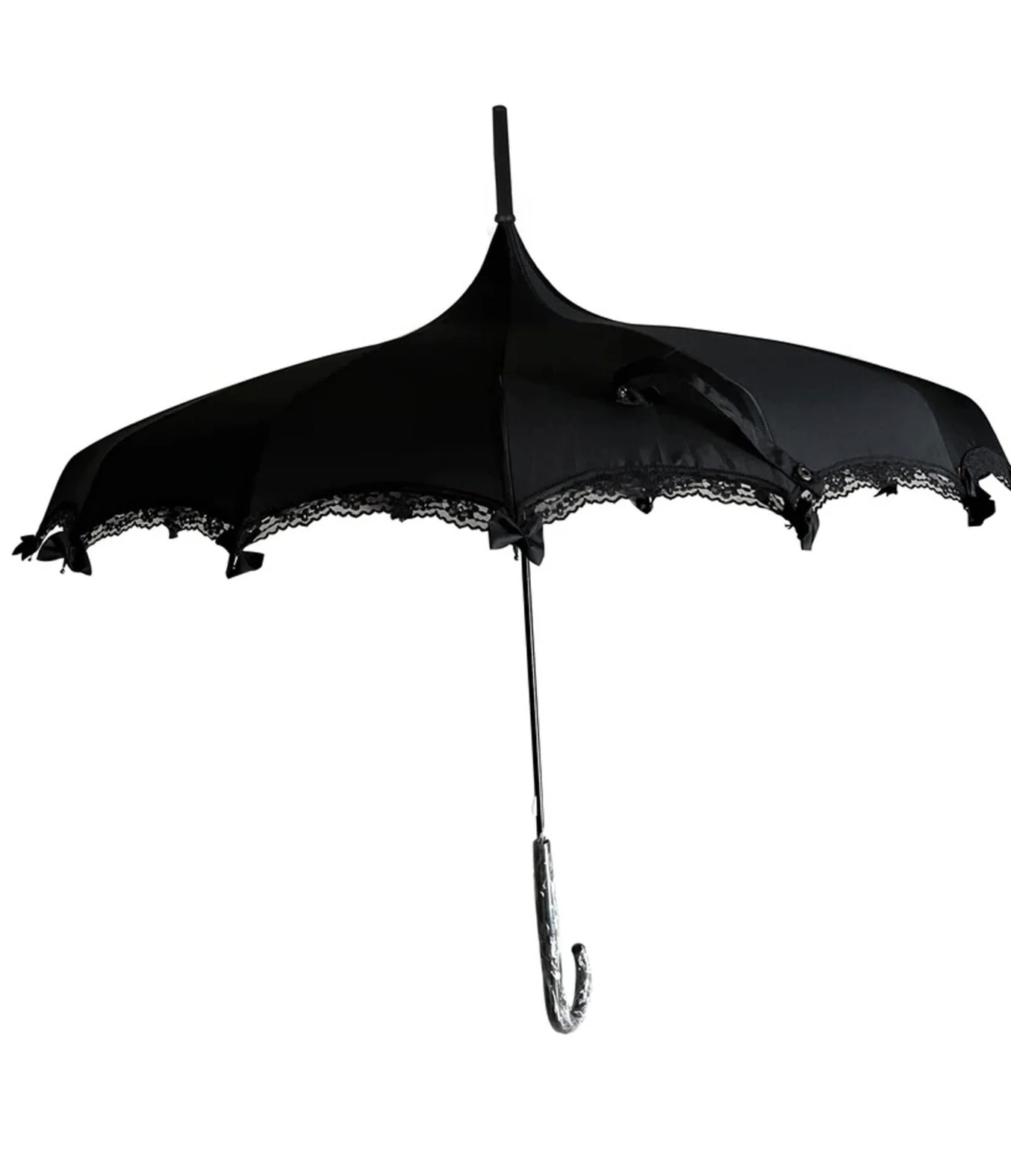 Unique Vintage Black Lace &amp; Bows Umbrella