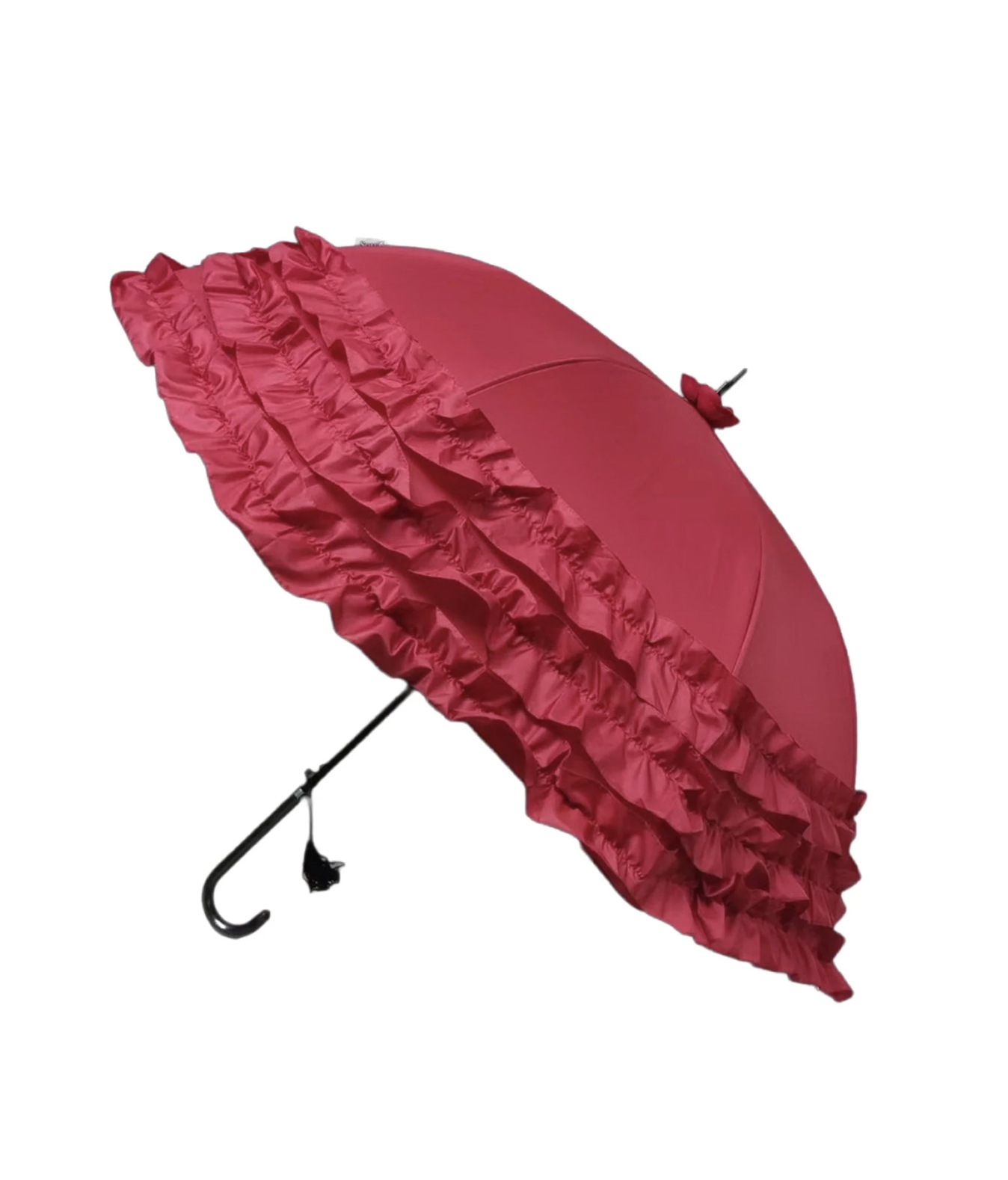 Unique Vintage Red Ruffle Frill Umbrella