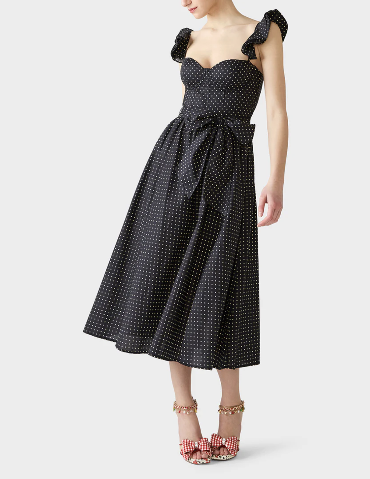 Betsey Johnson Lovely In Dots Dress Black/ivory