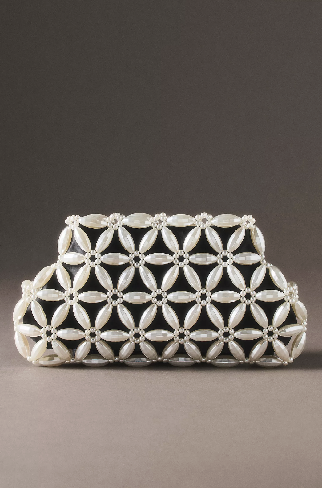 Anthropologie Dolce Vita Marlow Satin Pearl Clutch