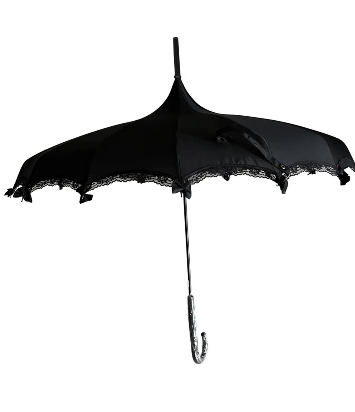 Unique Vintage Black Lace &amp; Bows Umbrella