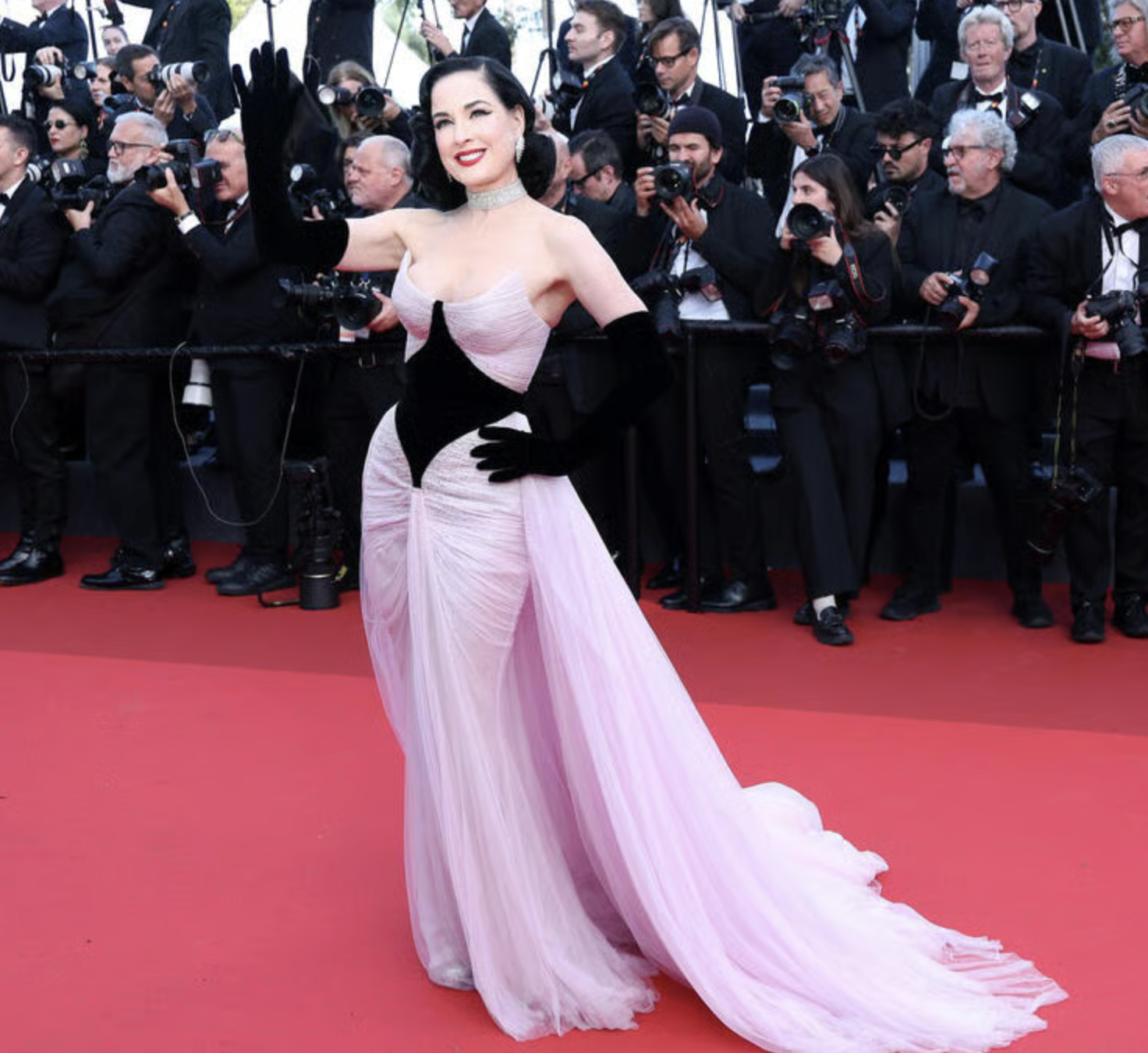 Dita Von Teese at Cannes Film Festival in TAMARA RALPH Couture