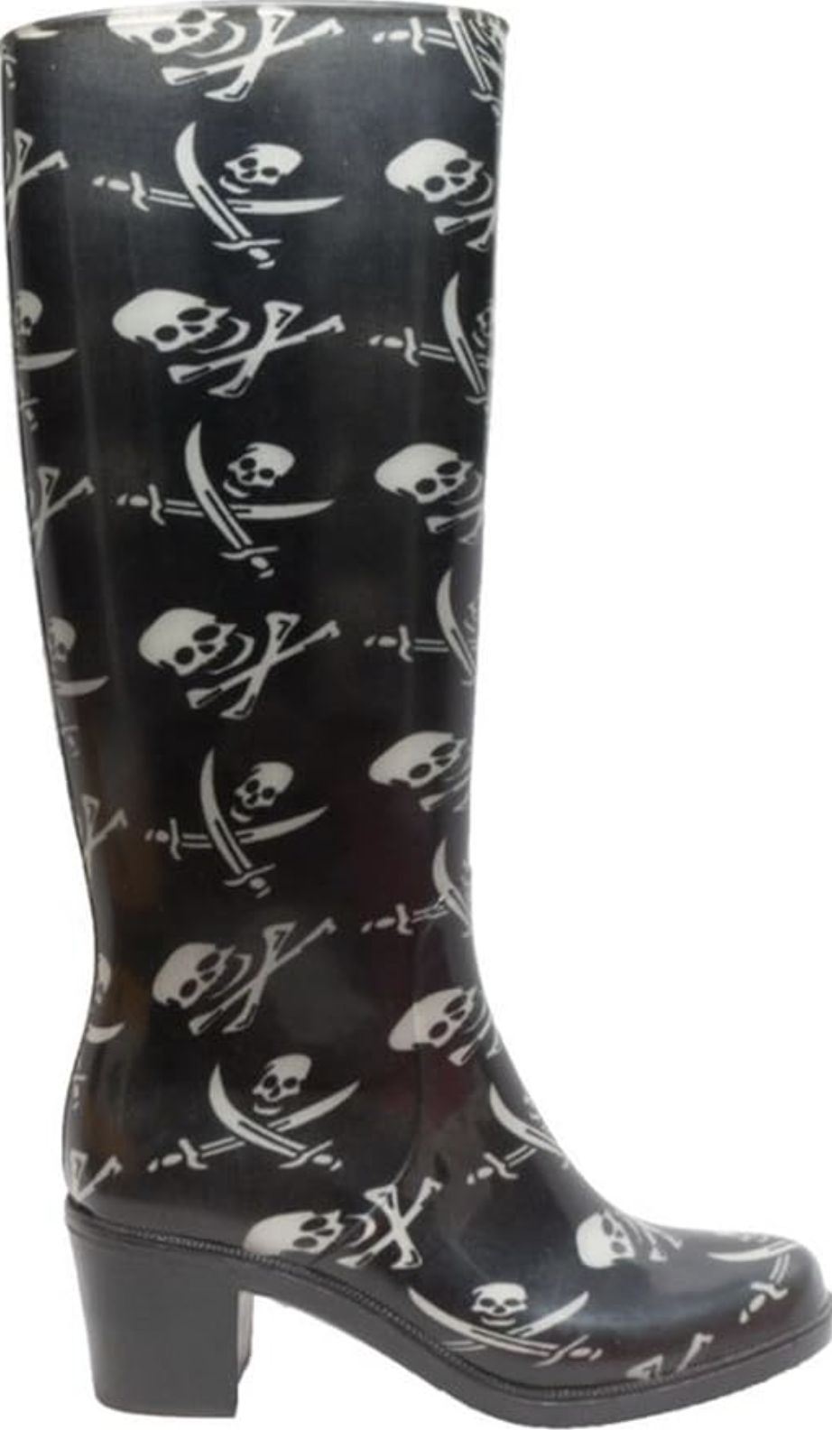 Shaboom (via Amazon) AdTec Women's 16" Skull &amp; Crossbones Rain Boot