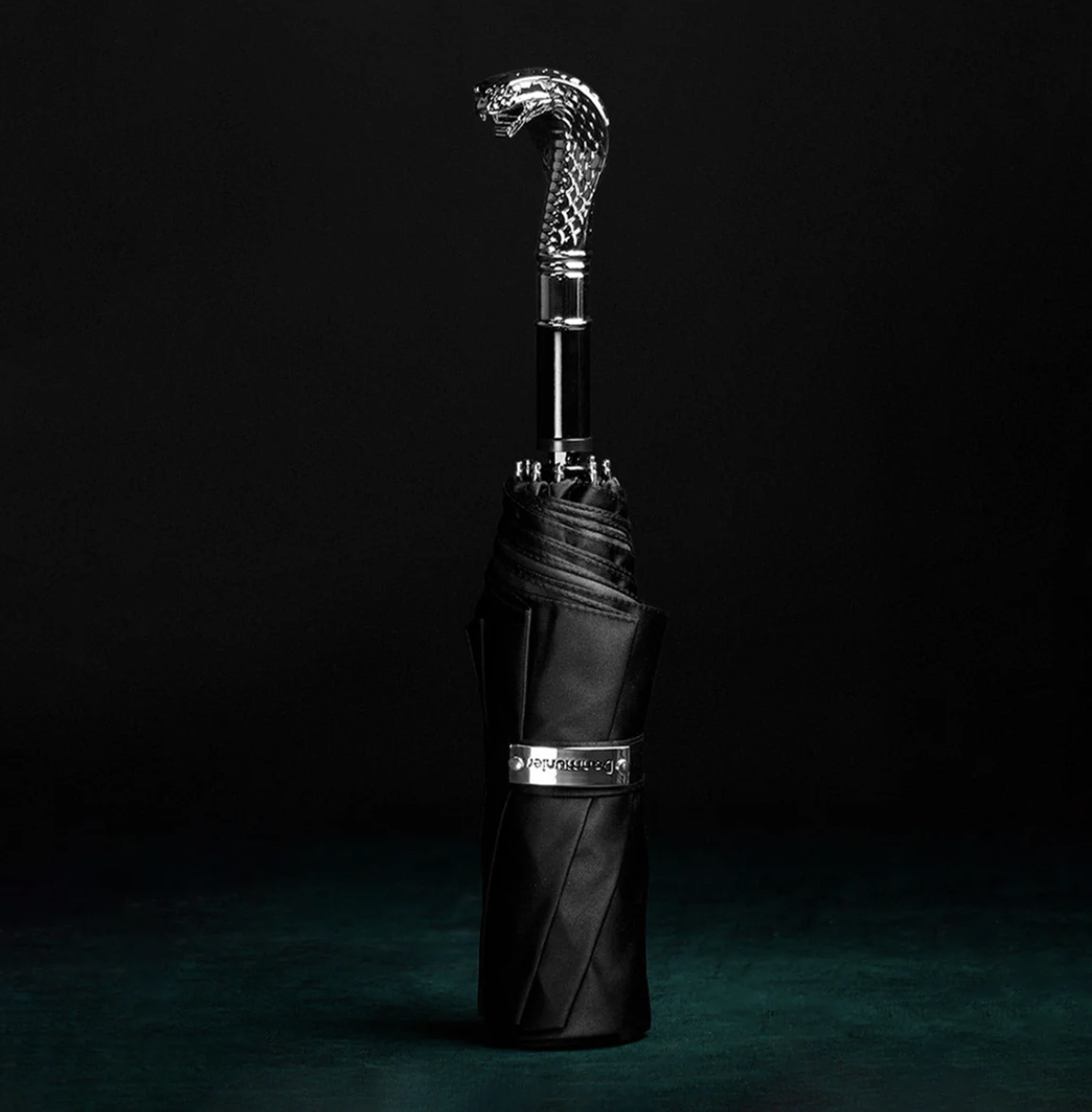 Luxbrellas Silver Cobra Head Folding Umbrella