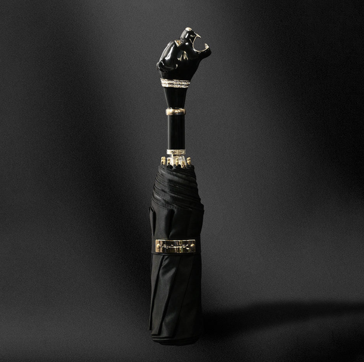 Luxbrella Black Panther Folding Umbrella