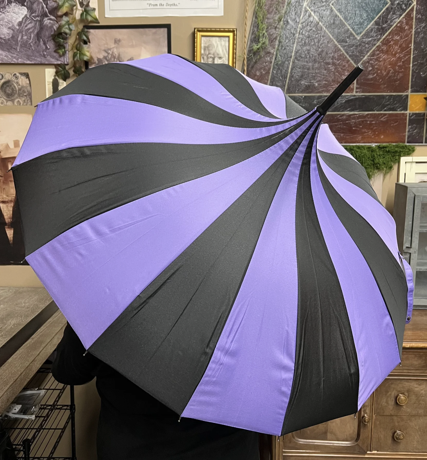 Witchwood Bags Lavender/Black Umbrella