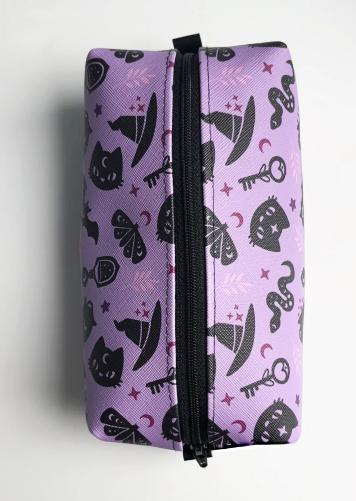 The Sketchy Pumpkin Crescent Cat Cosmetic Bag