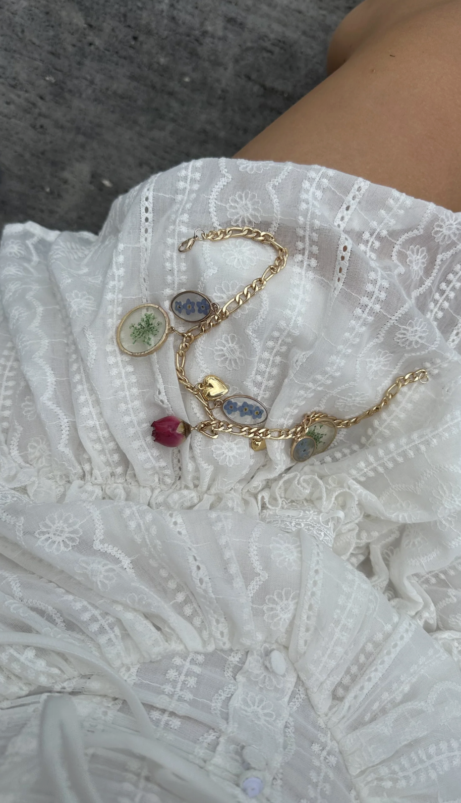 Wild Rose &amp; Sparrow The Forget-Me-Not Meadow Charm Necklace