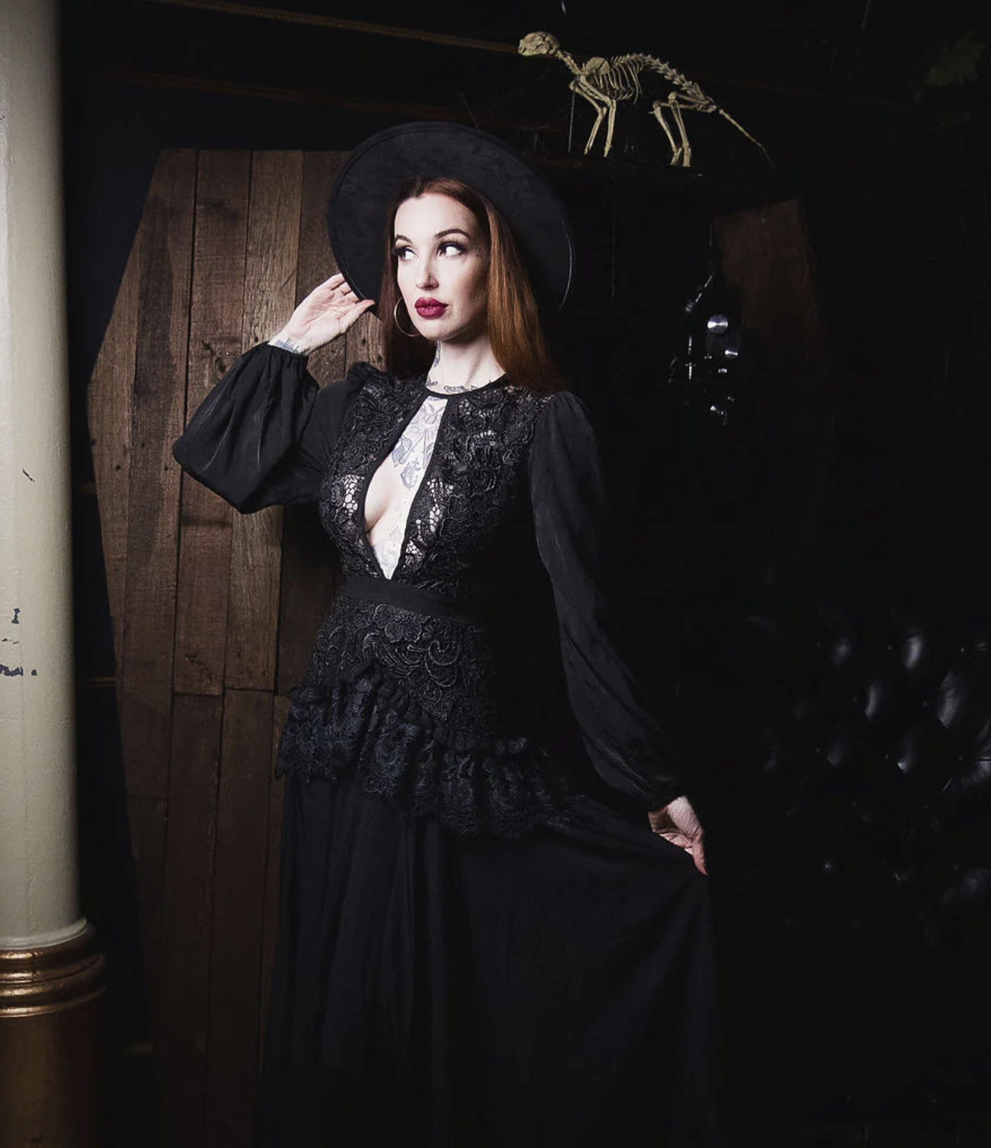 Cult &amp; Lore (via Witchwood) Lenore Victorian Style Lace Maxi Dress