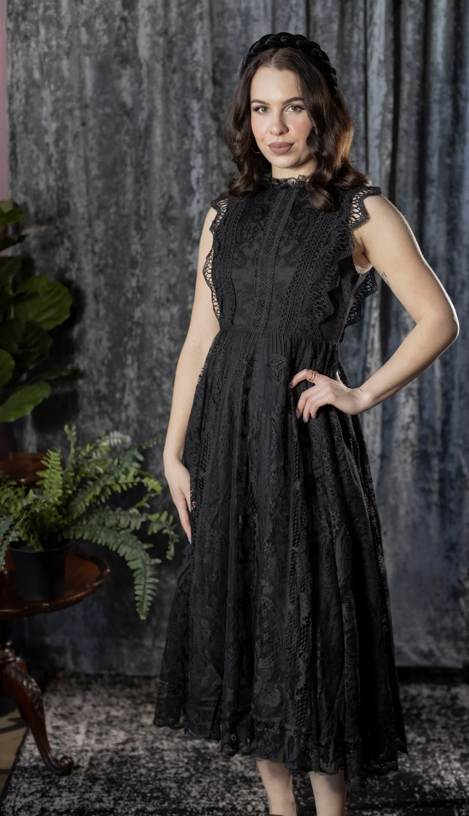 Cult &amp; Lore (via Witchwood) Arabella Gothic Lace Fit and Flare Dress