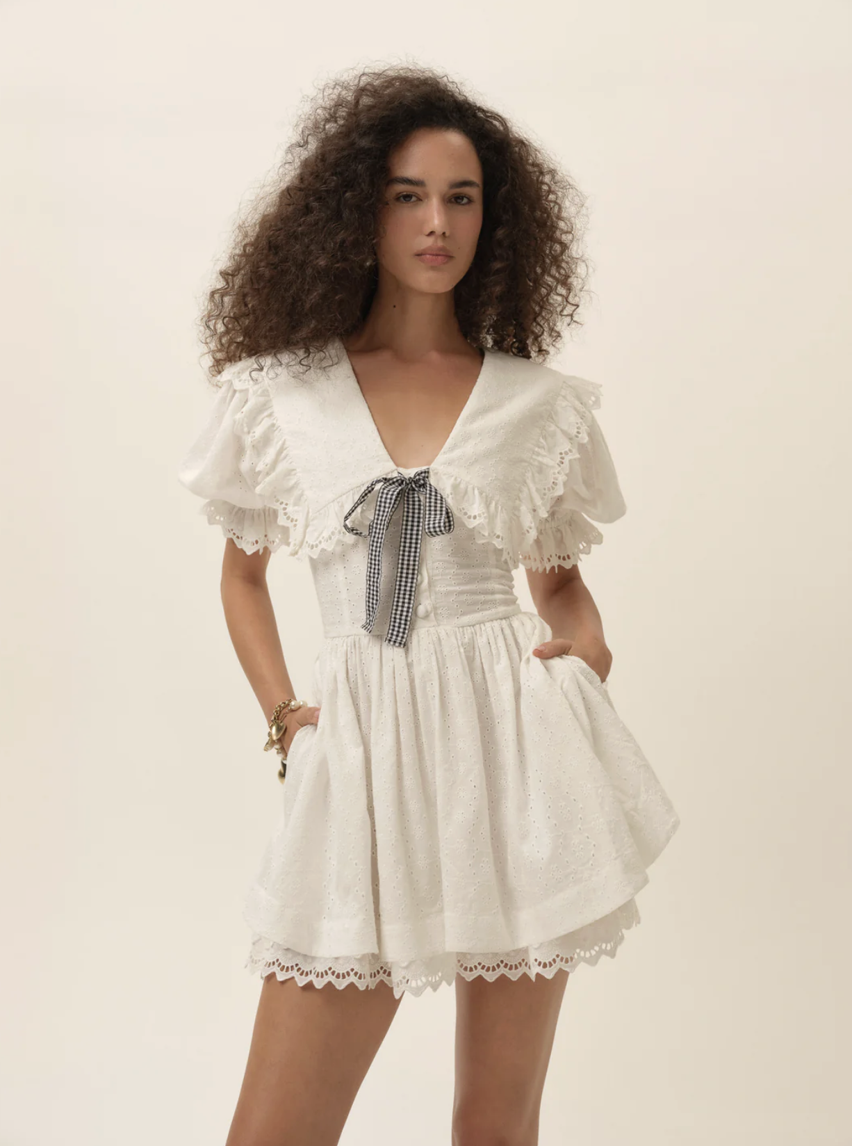 For Love &amp; Lemons Marilyn Collared Mini Dress