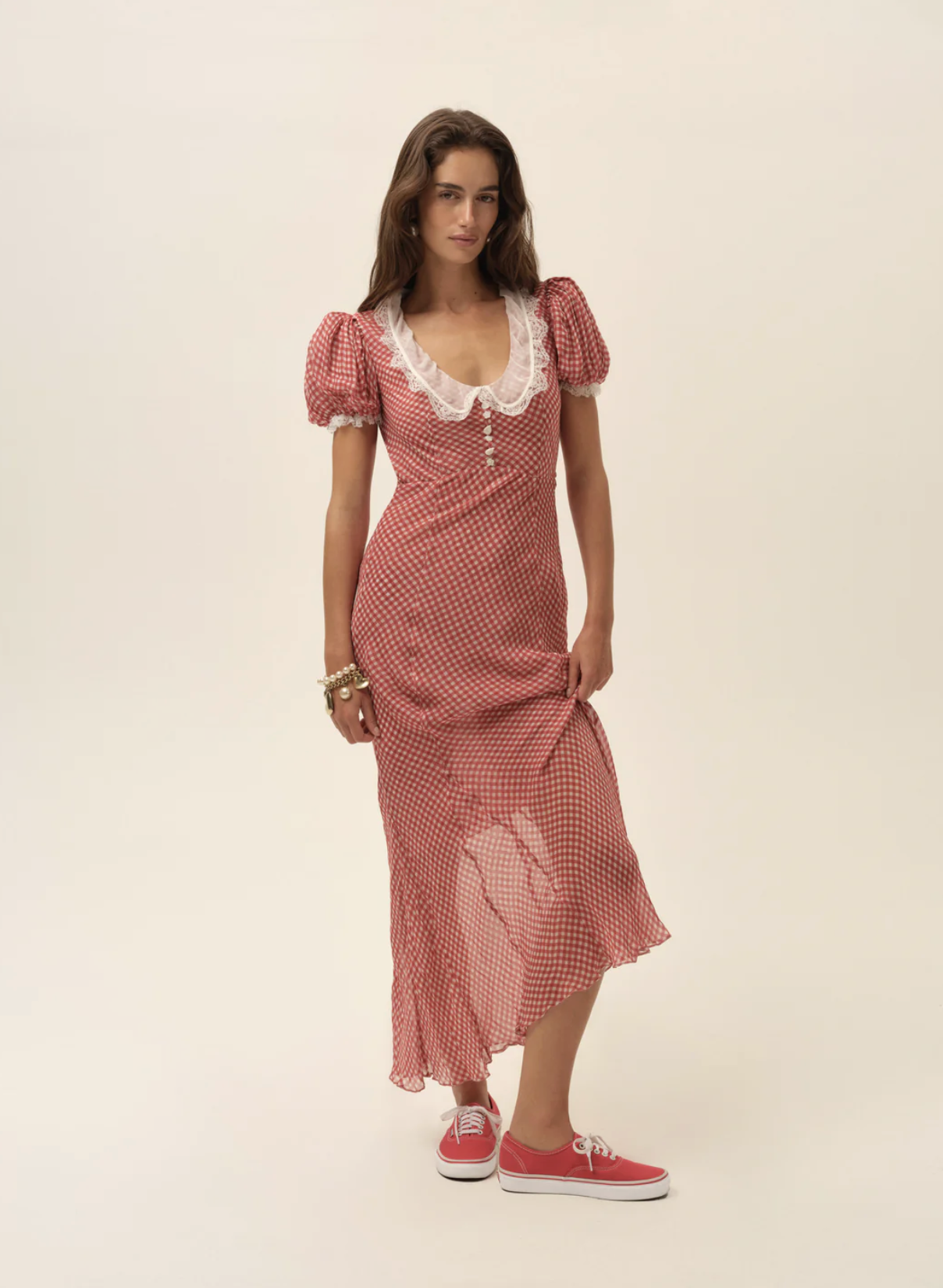 For Love &amp; Lemons Bradford Gingham Maxi Dress