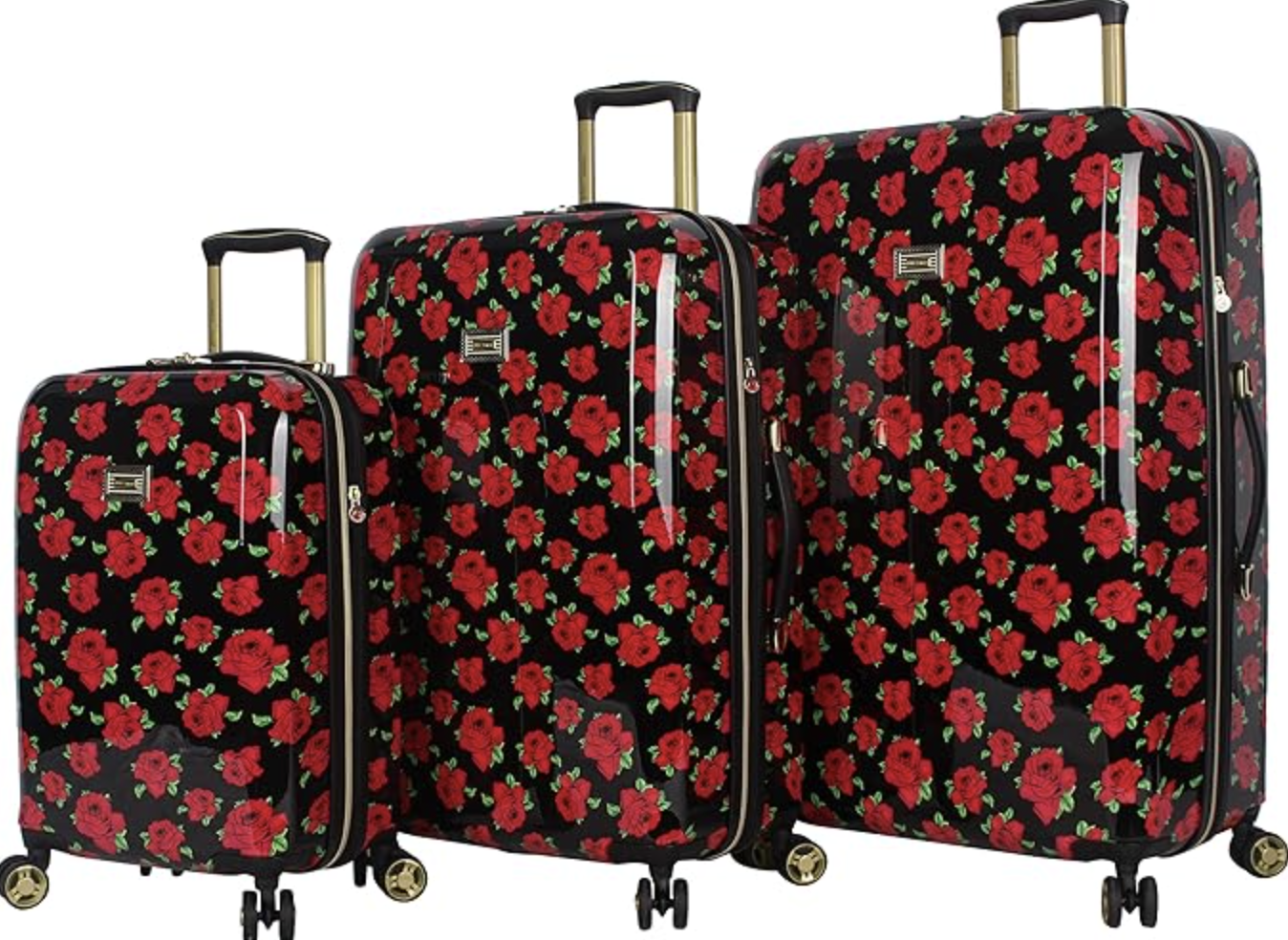 Betsey Johnson Designer Luggage Collection (via Amazon) Expandable 3 Piece Hardside Lightweight Spinner Suitcase Set