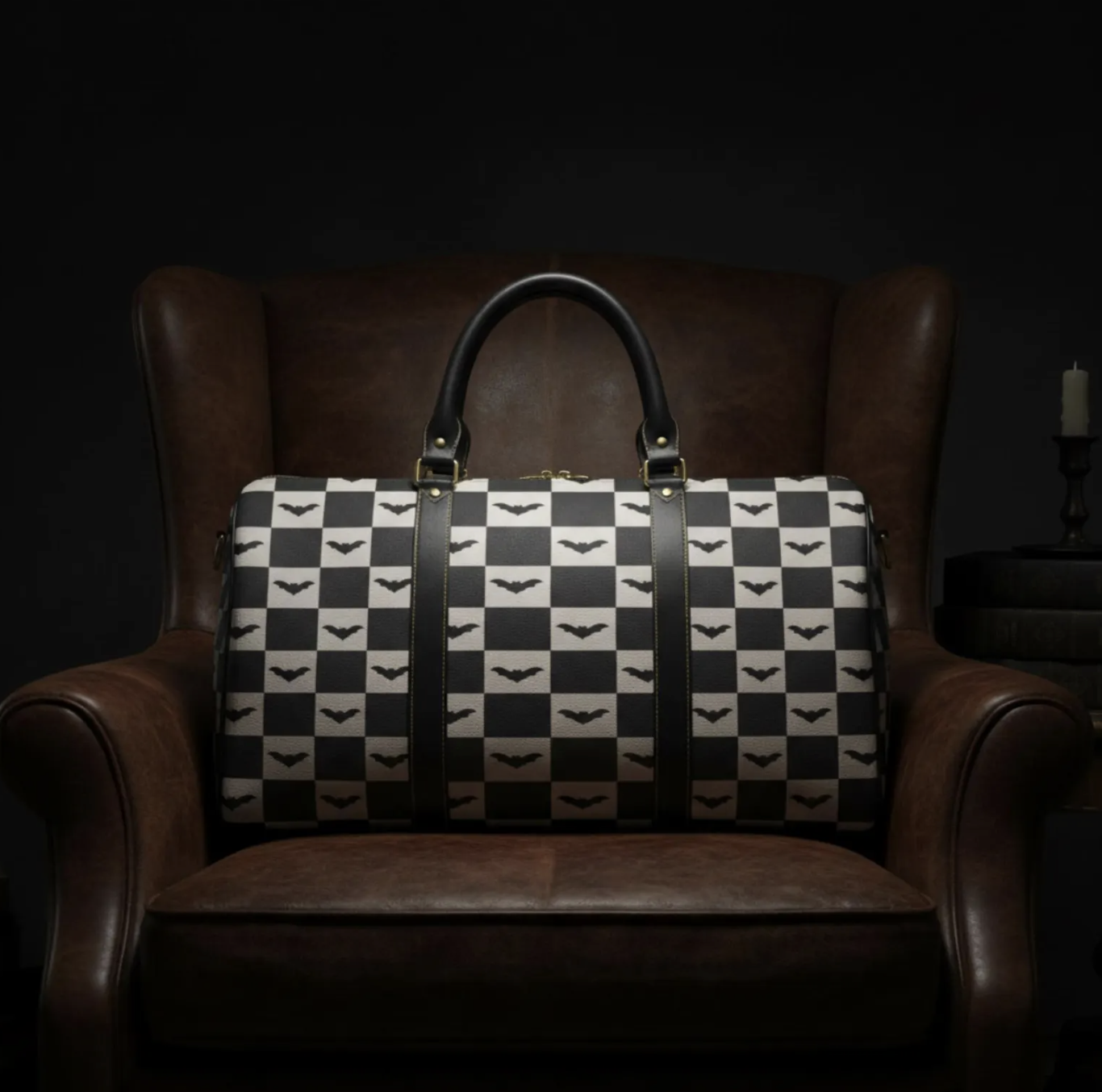 DarkSanctuaryStudio (via Etsy) Gothic Weekender Bag-Faux Leather Travel Bag