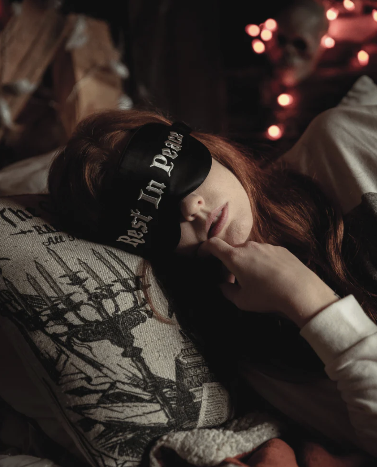 Lively Ghosts Rest In Peace Silk Sleep Mask
