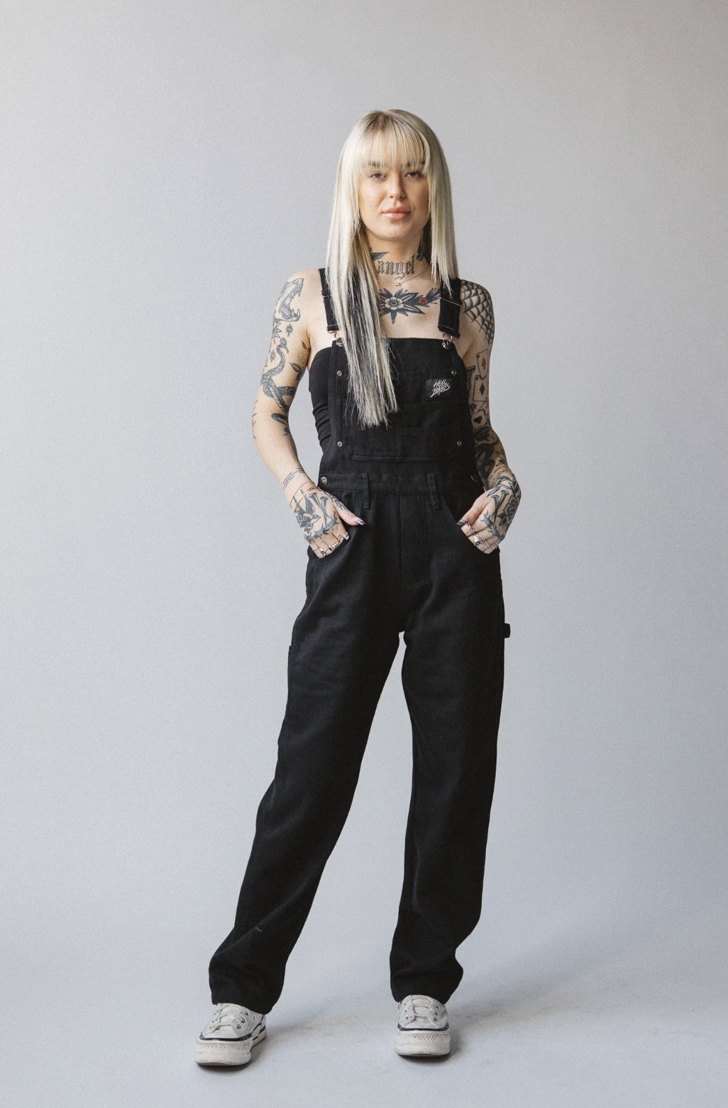 Born Bad Washed Overalls Black