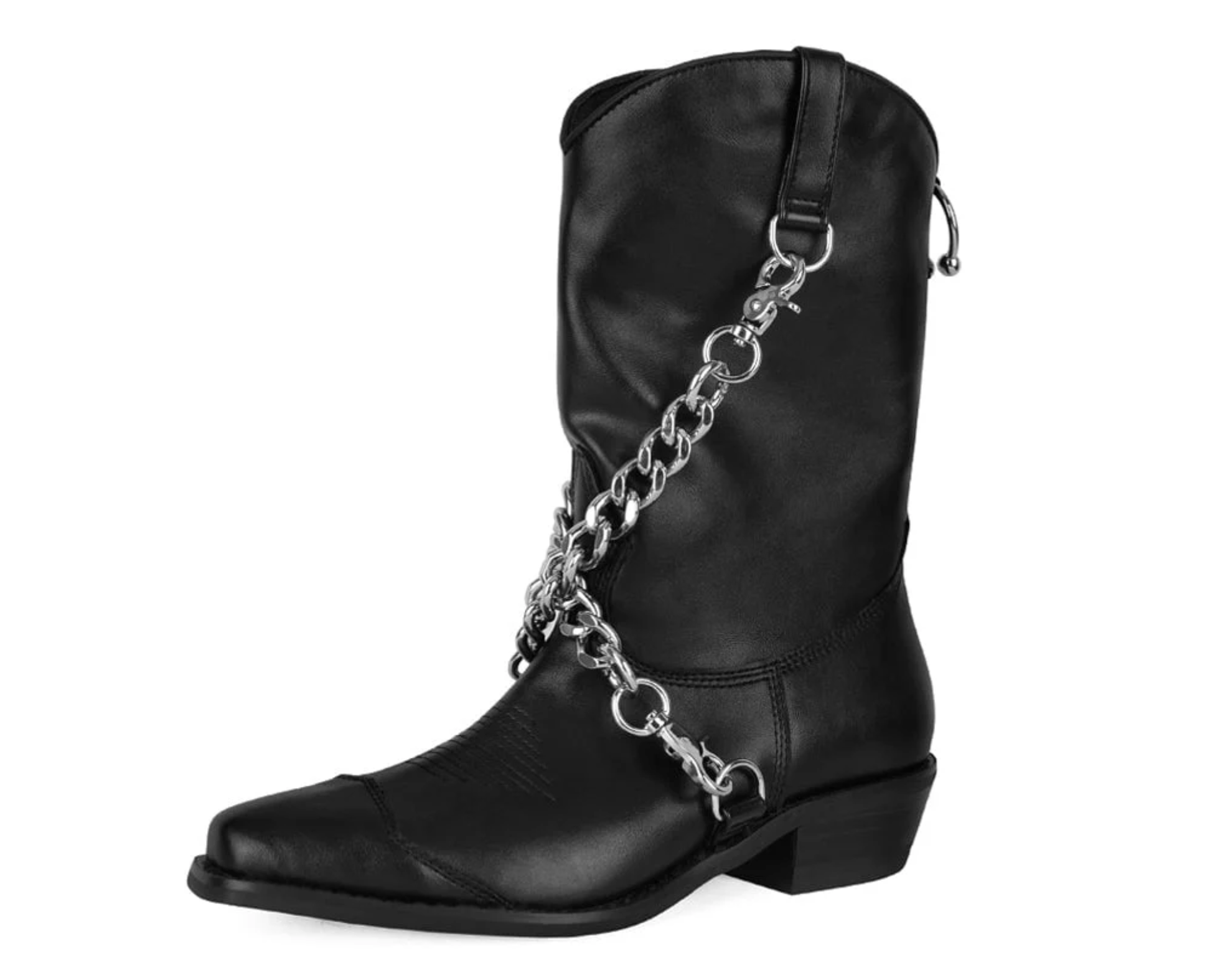 T.U.K Footwear Black Chain Western Boot