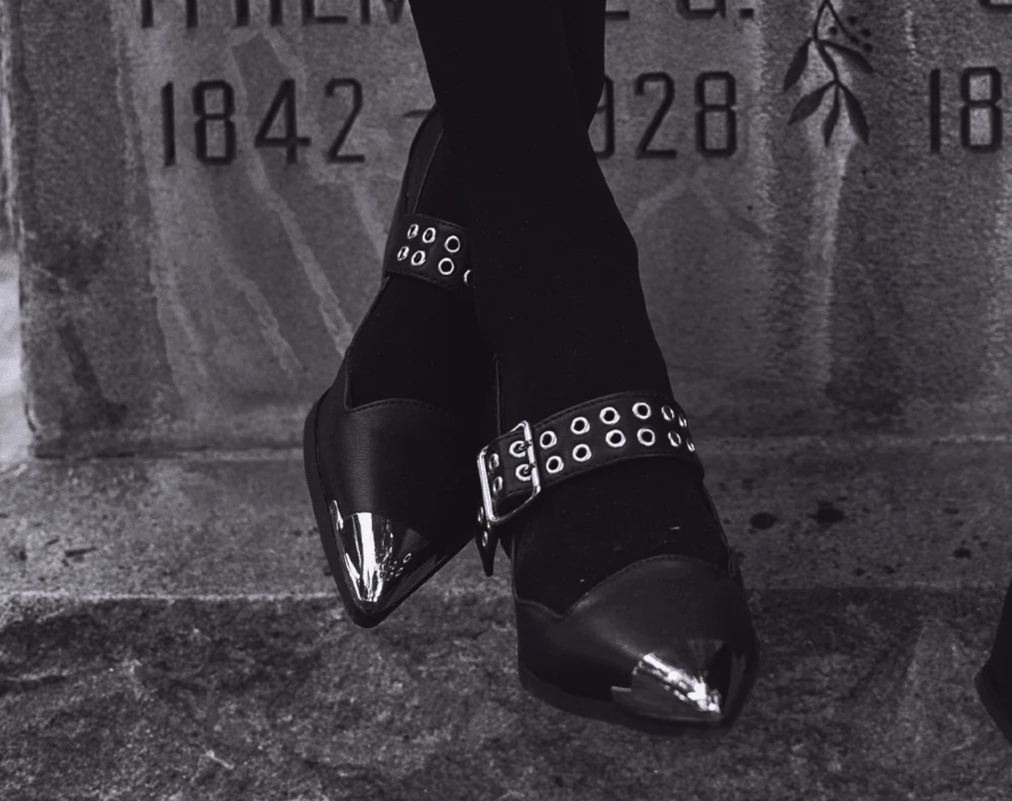 T.U.K. Footwear, Black TUKskin Cuban Heel Mary Jane