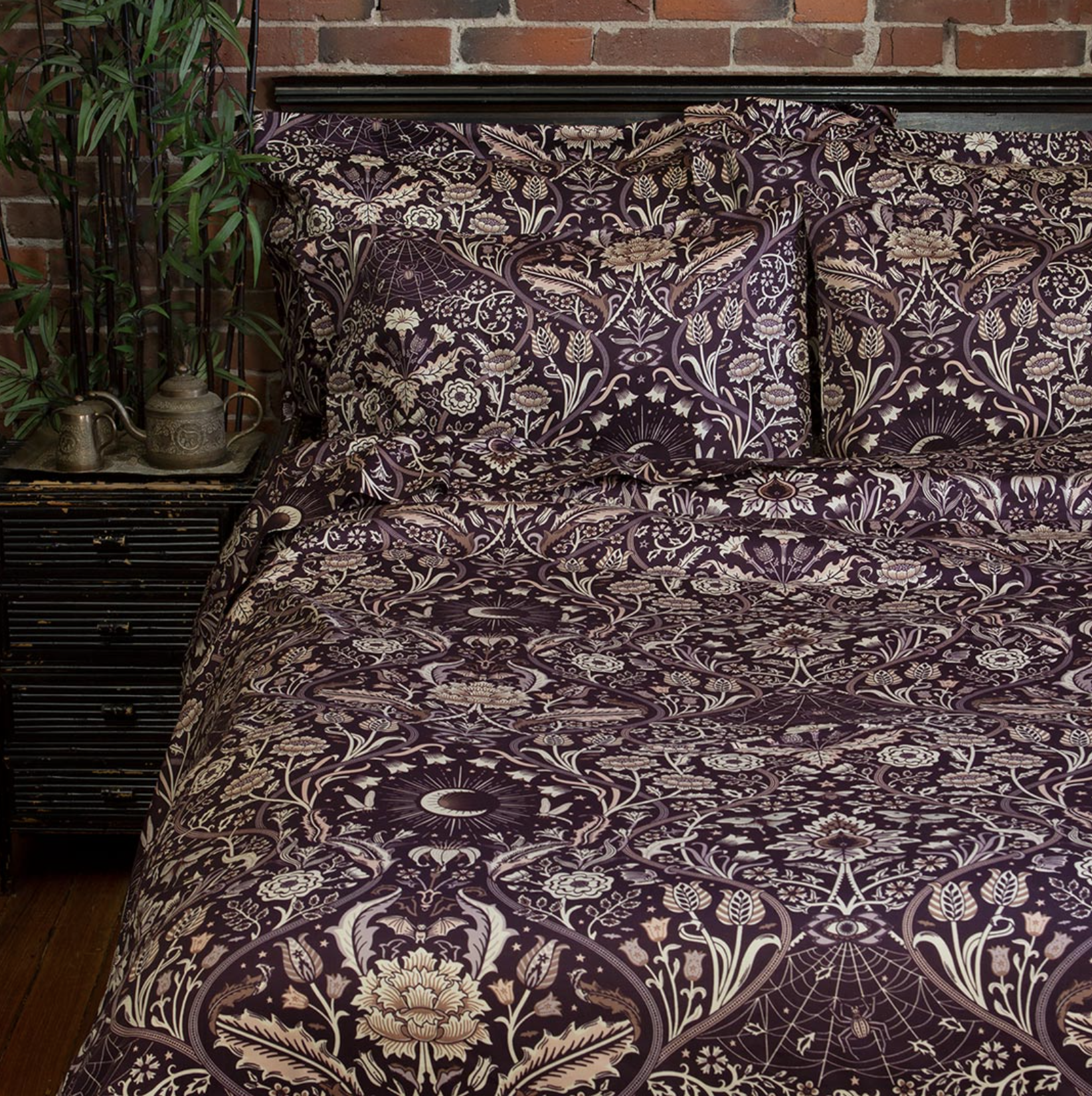 Sinin Linen, Night Garden Duvet Cover