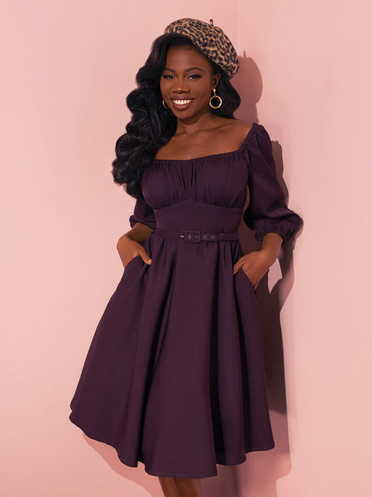 Vixen by Micheline Pitt Vacation Dress in Plum